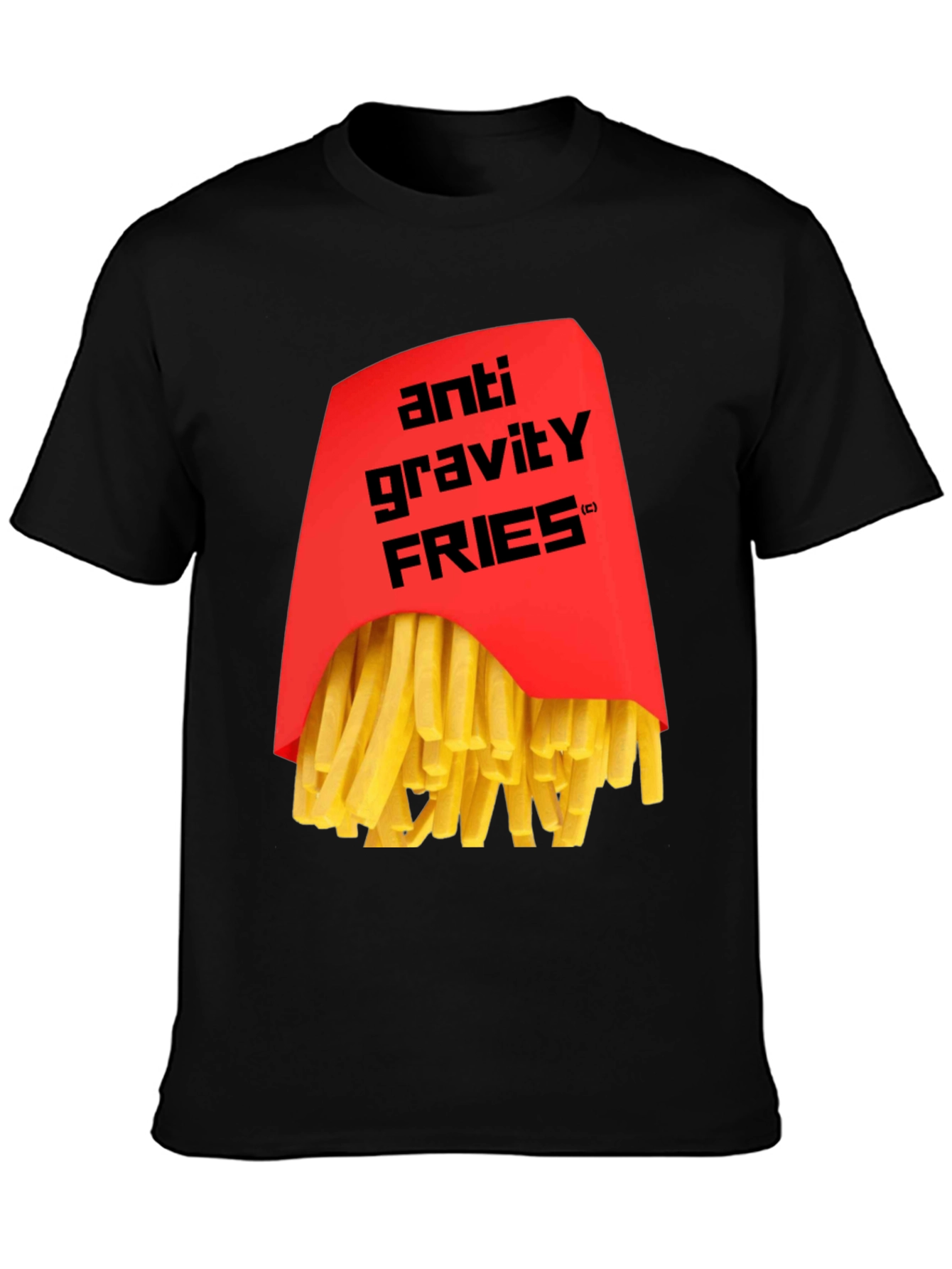 Anti Gravity Fries Graphic T-Shirt - Black
