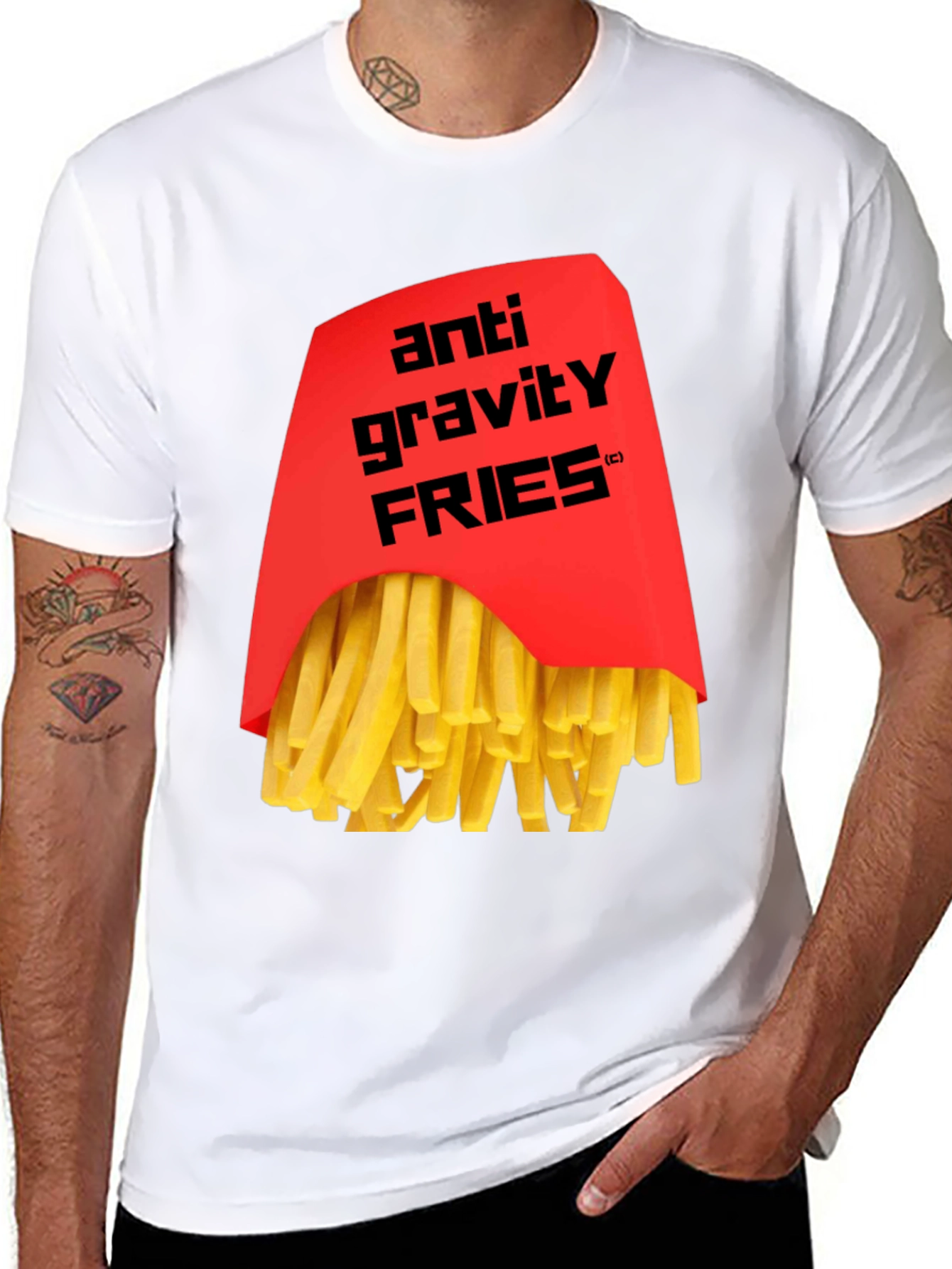 Anti Gravity Fries Graphic T-Shirt - Black