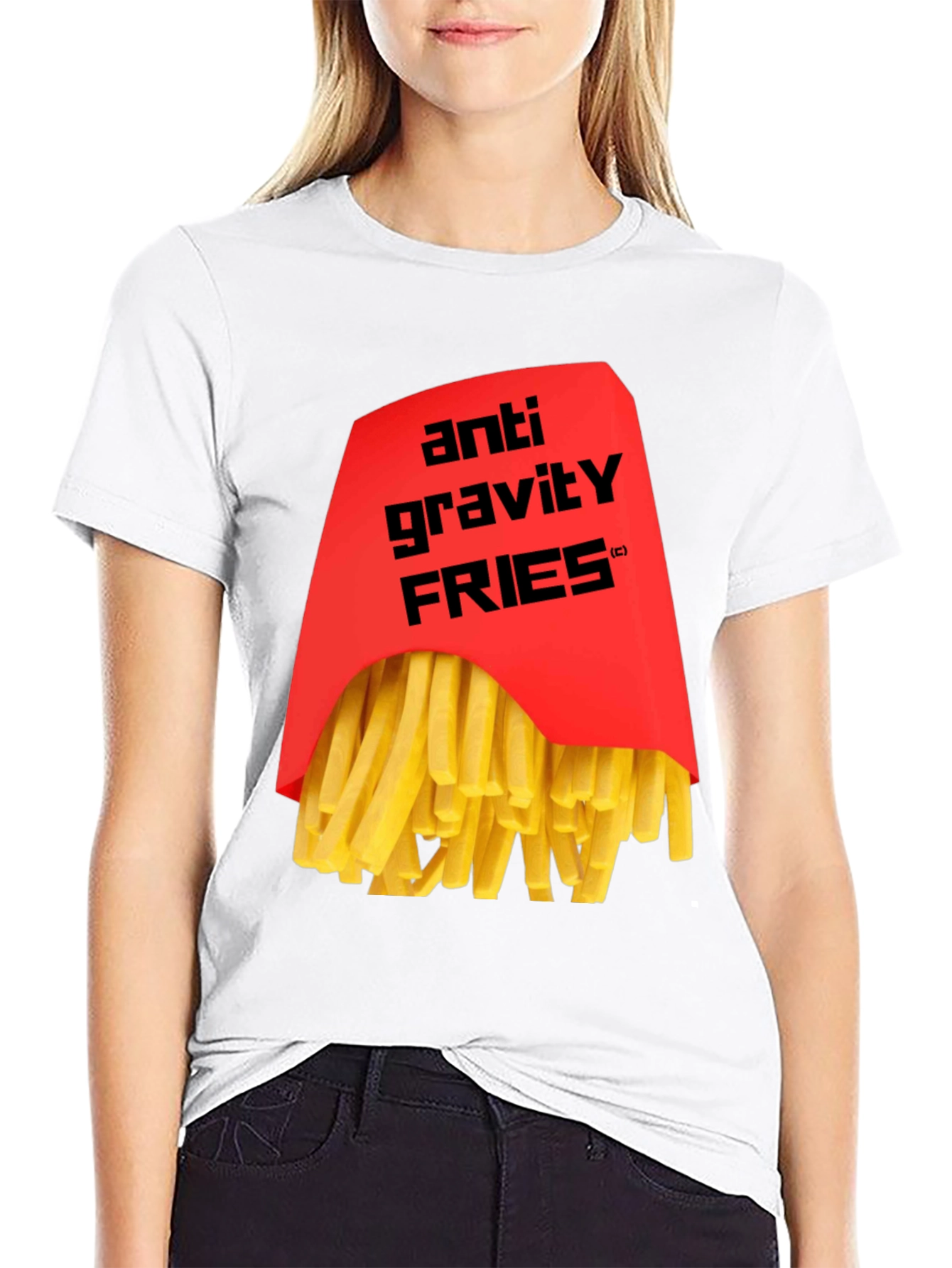 Anti Gravity Fries Graphic T-Shirt - Black