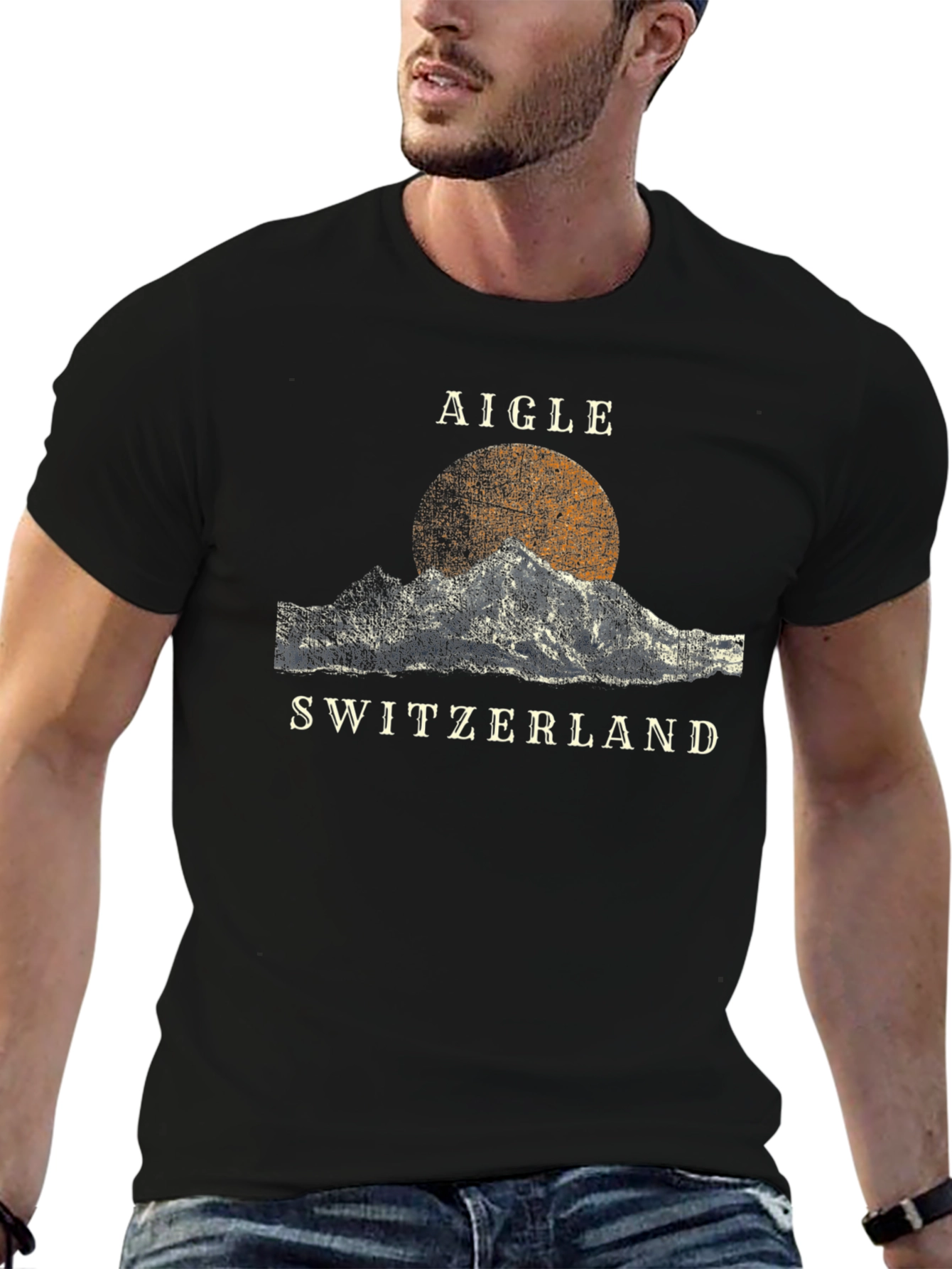 Aigle Switzerland Graphic Tee - Black