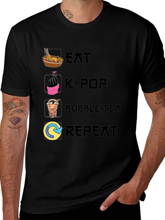 Eat K-Pop Bubble Tea Repeat T-Shirt