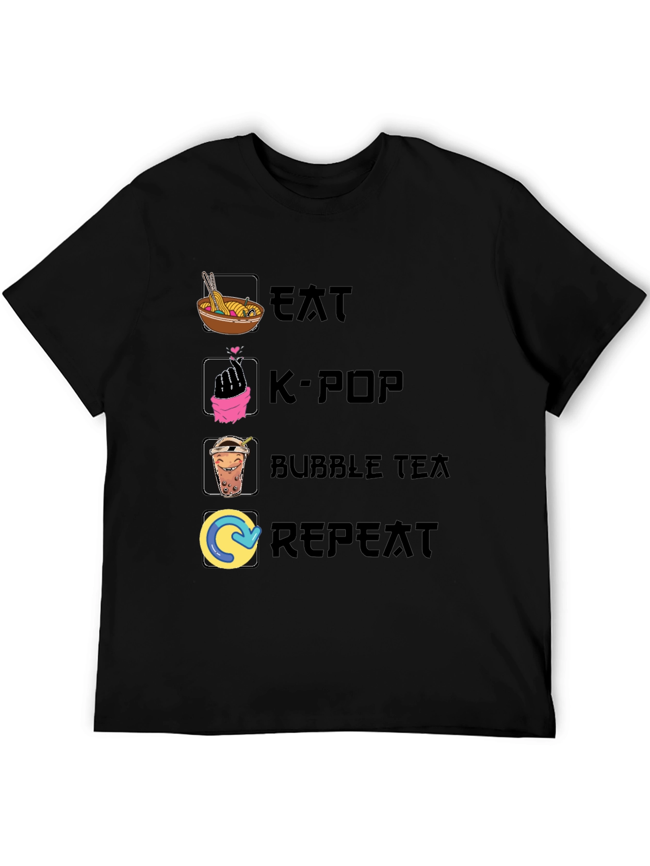 Eat K-Pop Bubble Tea Repeat T-Shirt