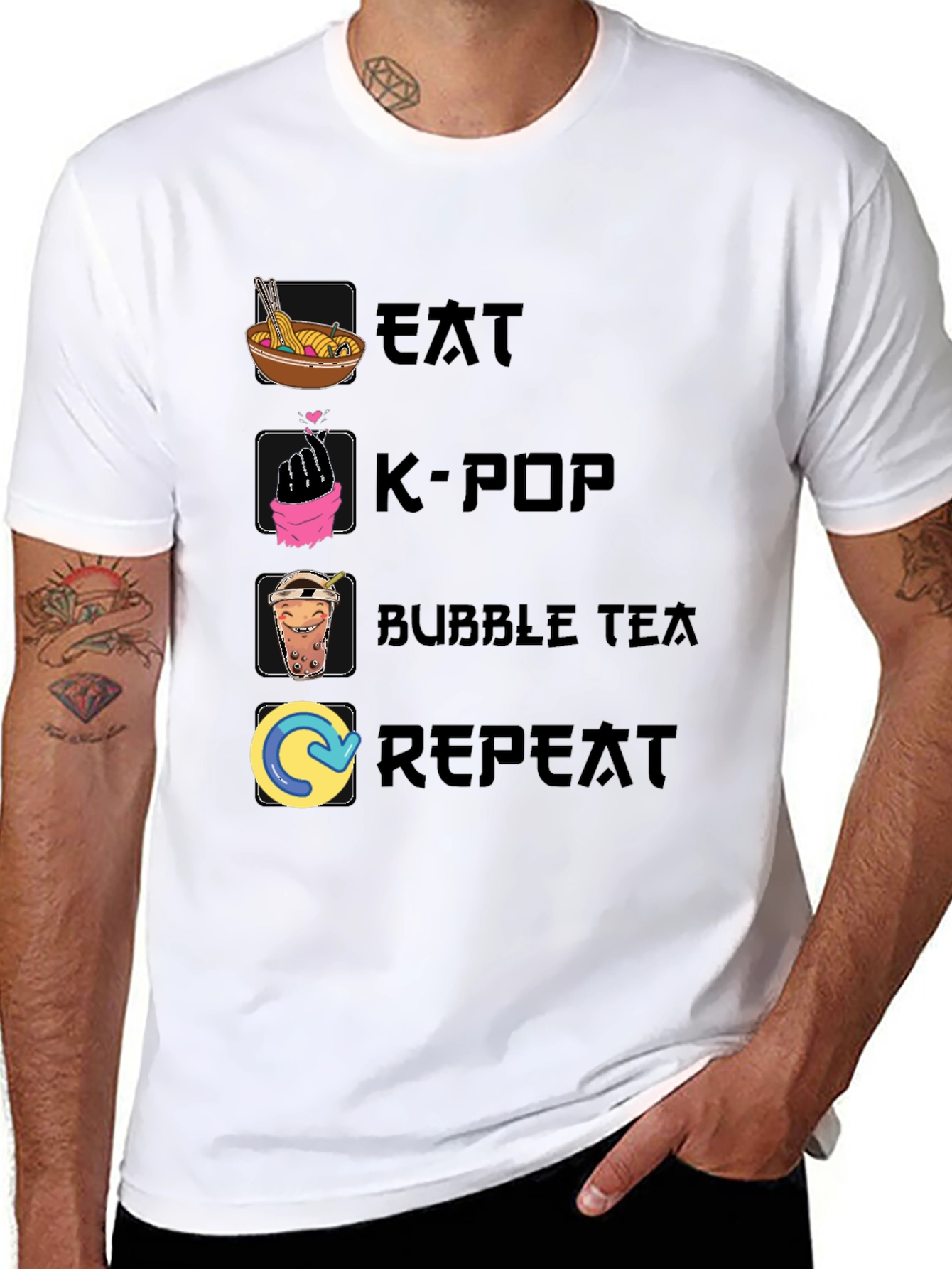 Eat K-Pop Bubble Tea Repeat T-Shirt
