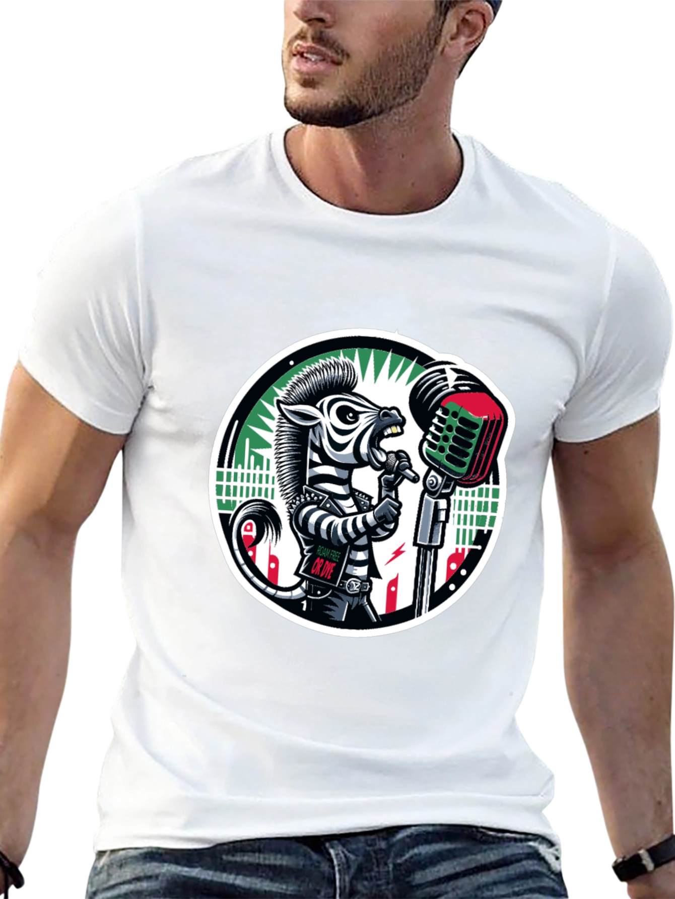 Zebra Rockstar Graphic Tee - Cool Animal Print