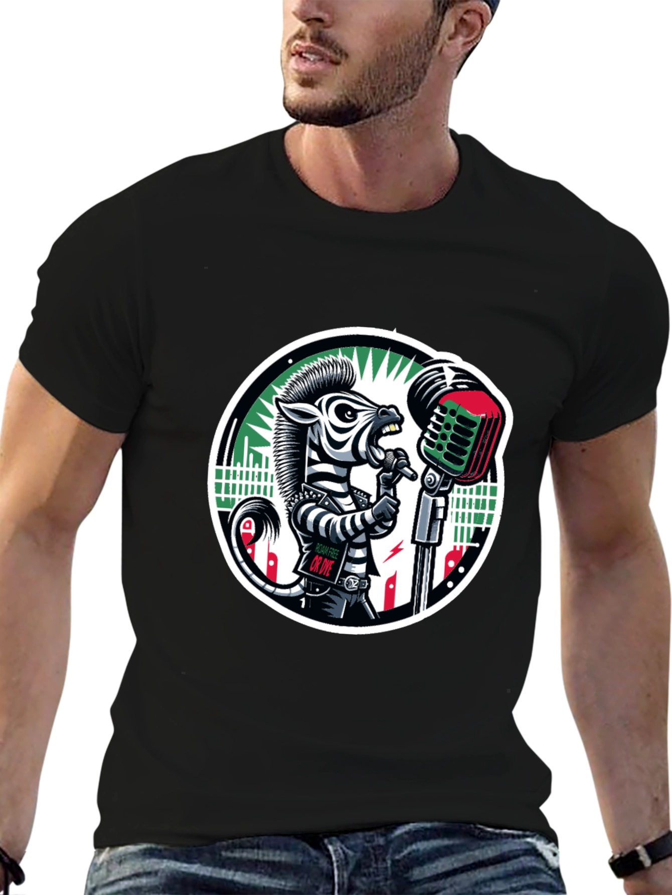 Zebra Rockstar Graphic Tee - Cool Animal Print