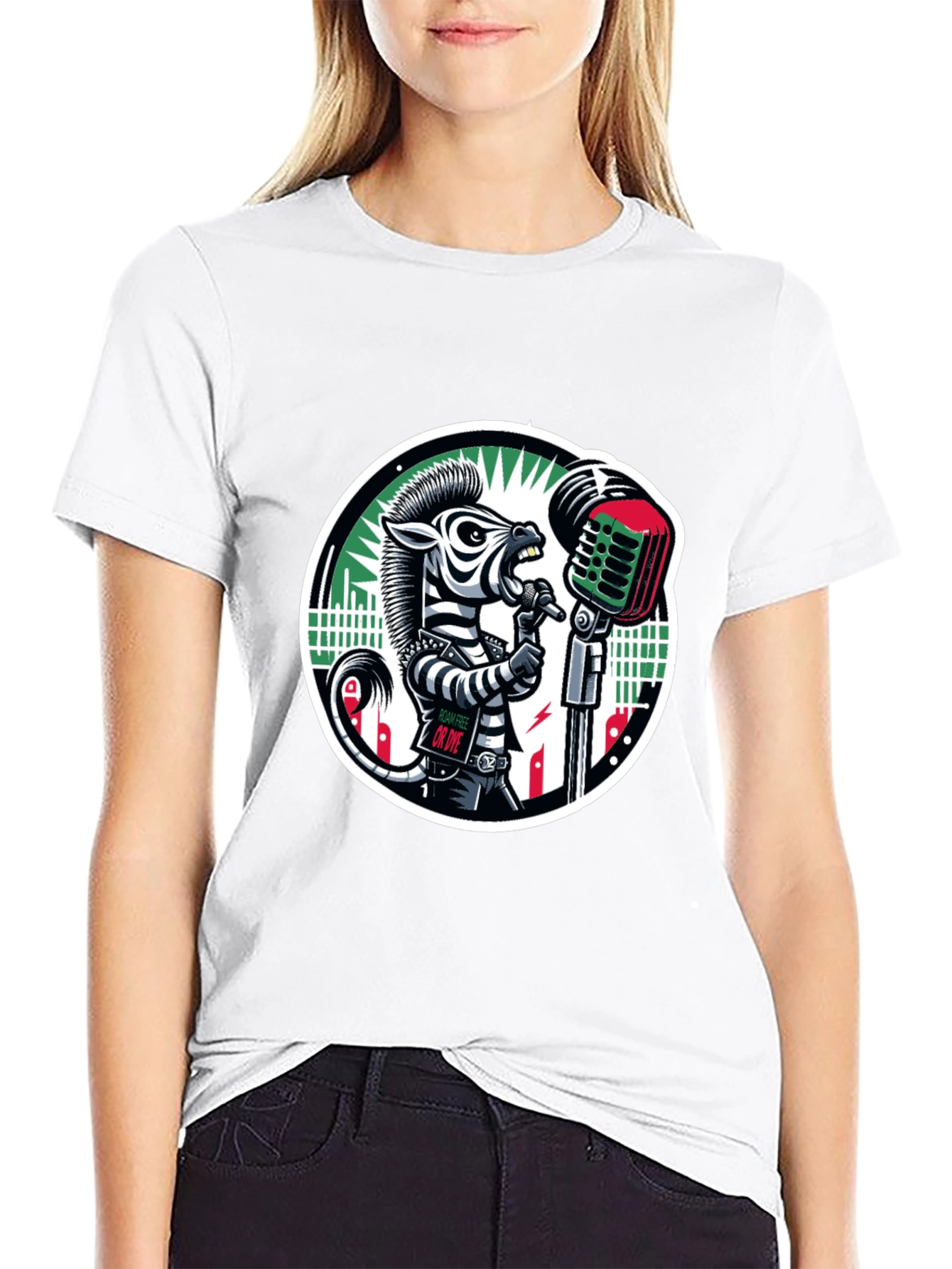 Zebra Rockstar Graphic Tee - Cool Animal Print