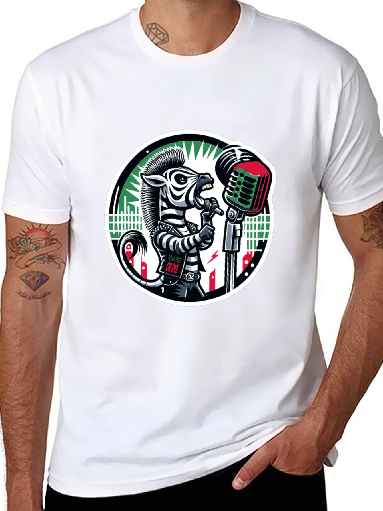 Zebra Rockstar Graphic Tee - Cool Animal Print