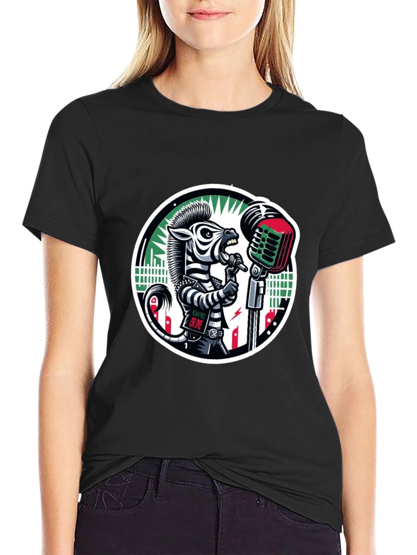 Zebra Rockstar Graphic Tee - Cool Animal Print