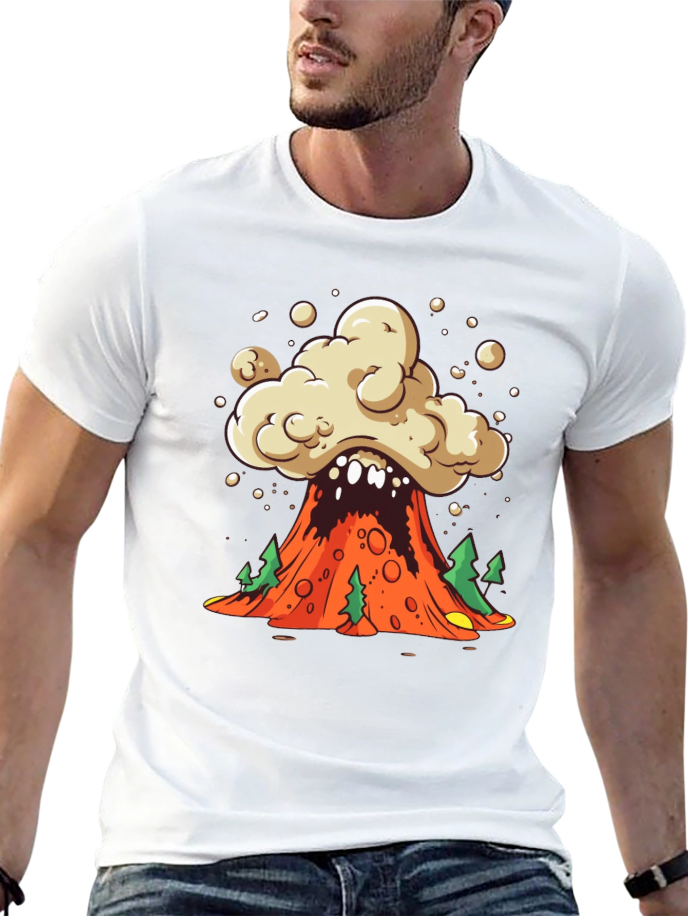 Volcano Explosion Graphic Tee - Unique Design