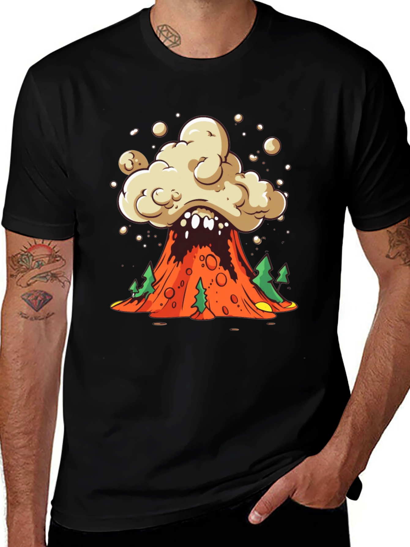 Volcano Explosion Graphic Tee - Unique Design