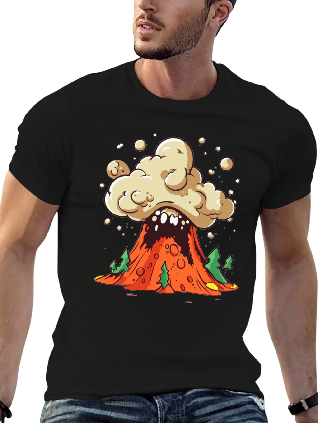 Volcano Explosion Graphic Tee - Unique Design