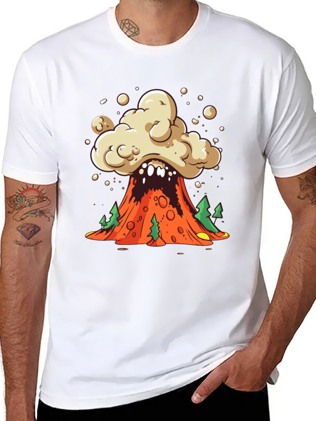 Volcano Explosion Graphic Tee - Unique Design