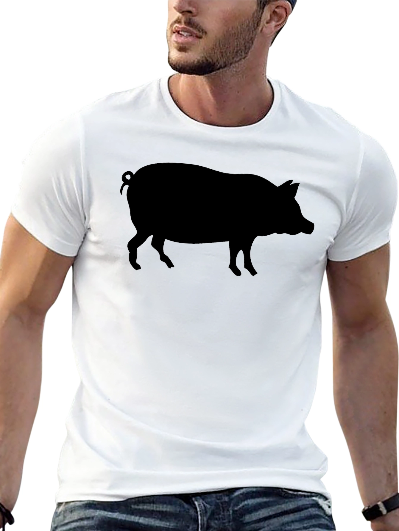 Black Pig Silhouette T-Shirt - Mens Graphic Tee