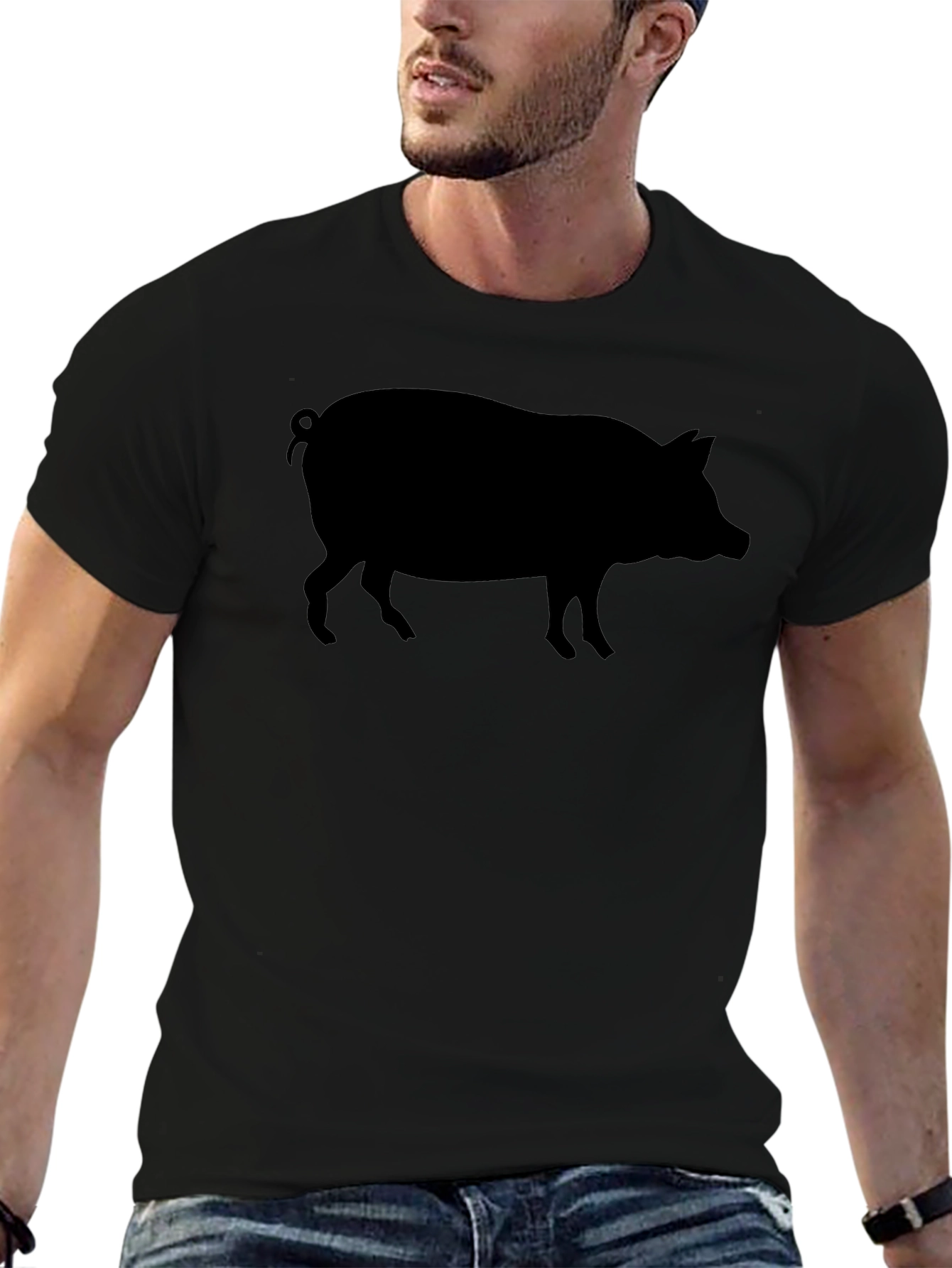 Black Pig Silhouette T-Shirt - Mens Graphic Tee