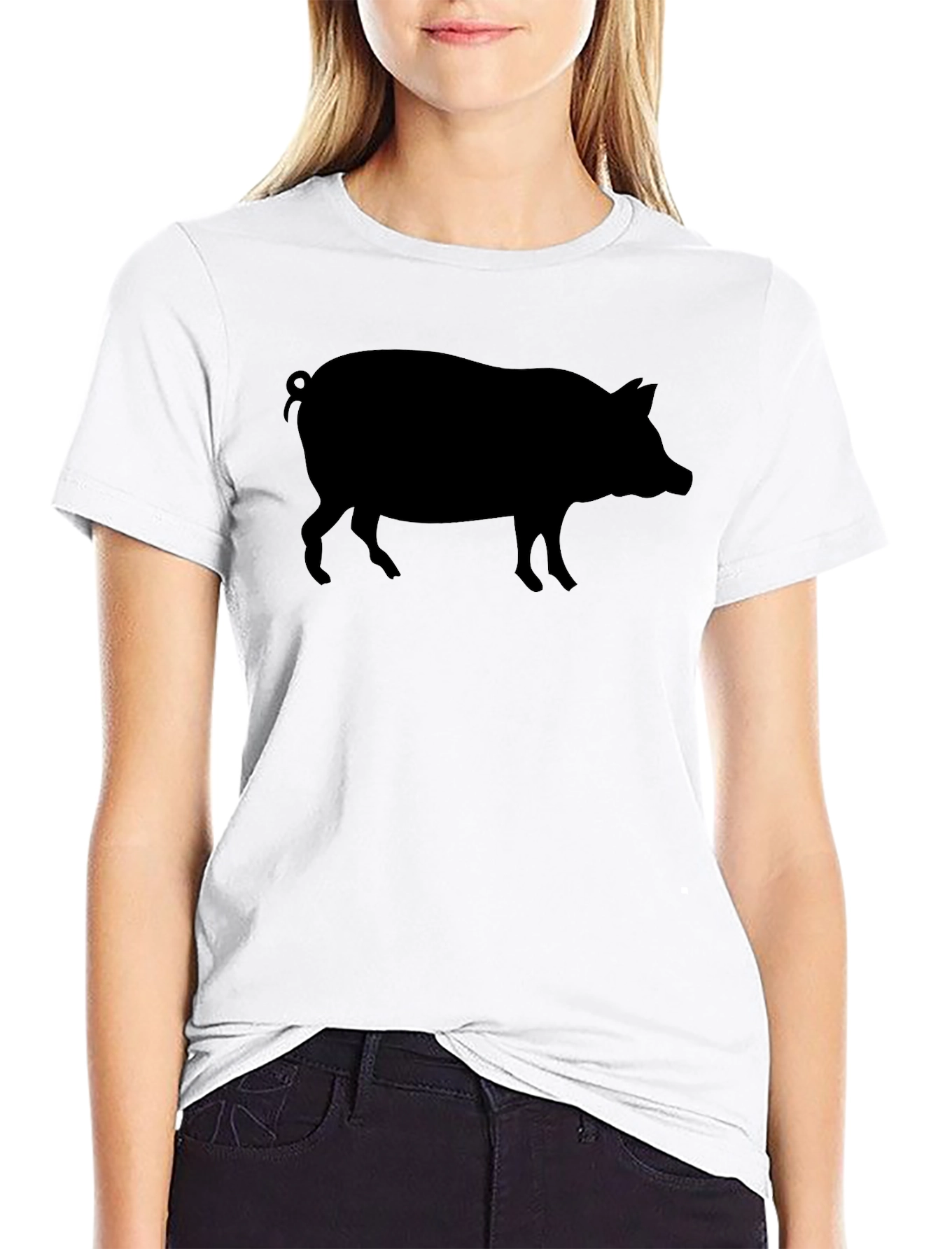 Black Pig Silhouette T-Shirt - Mens Graphic Tee