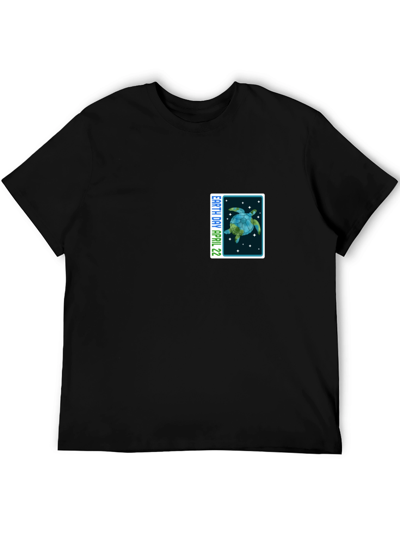 Earth Day April 22 Turtle Graphic Black T-Shirt