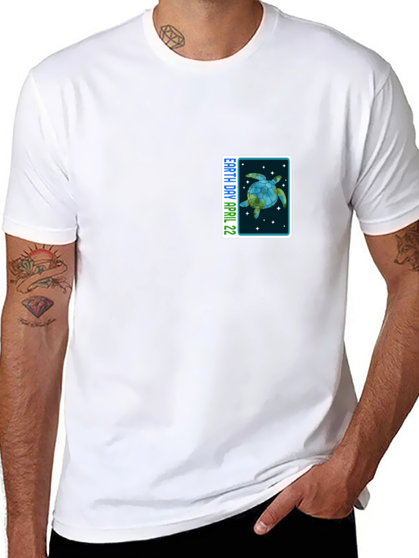 Earth Day April 22 Turtle Graphic Black T-Shirt