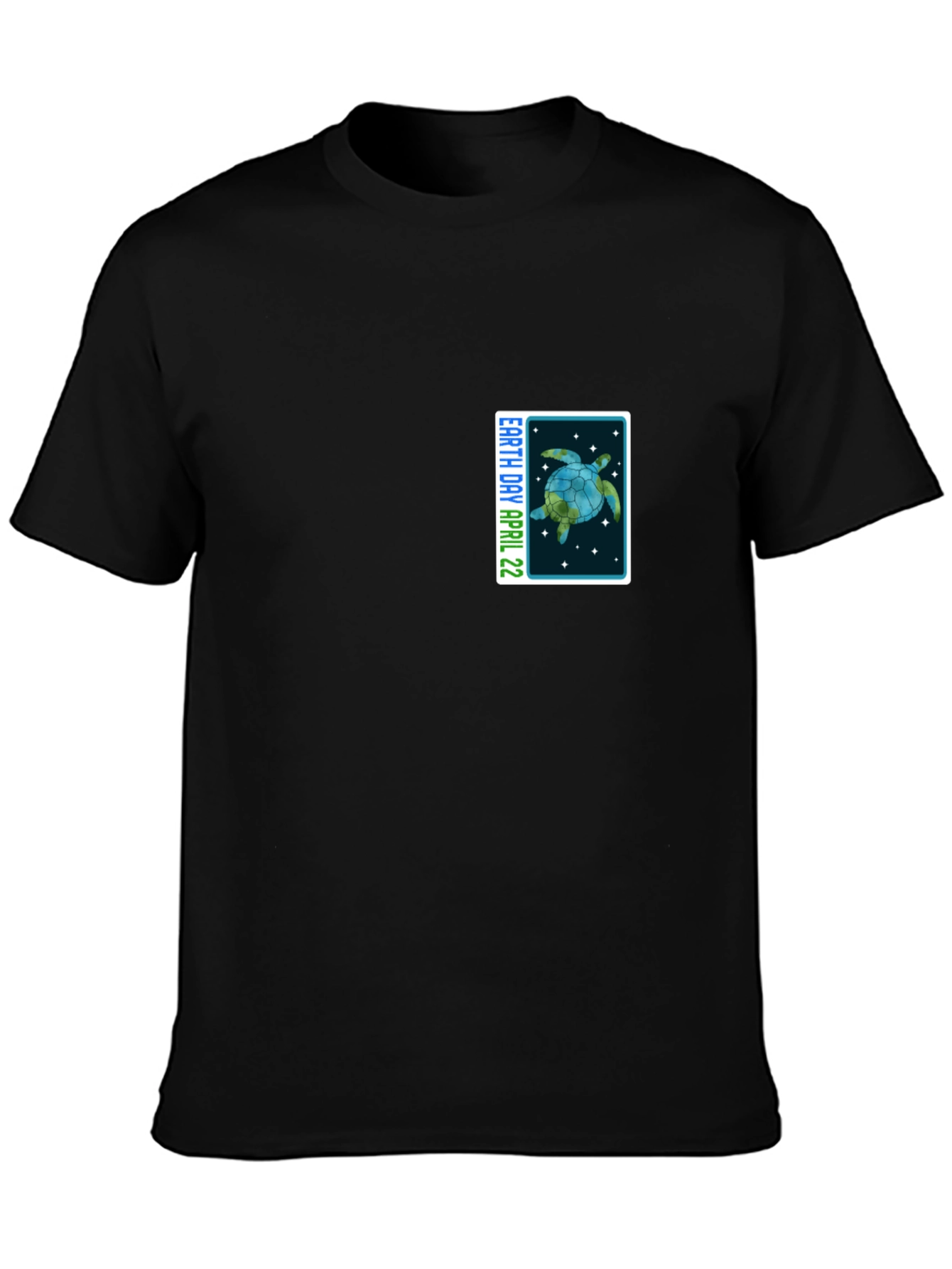 Earth Day April 22 Turtle Graphic Black T-Shirt