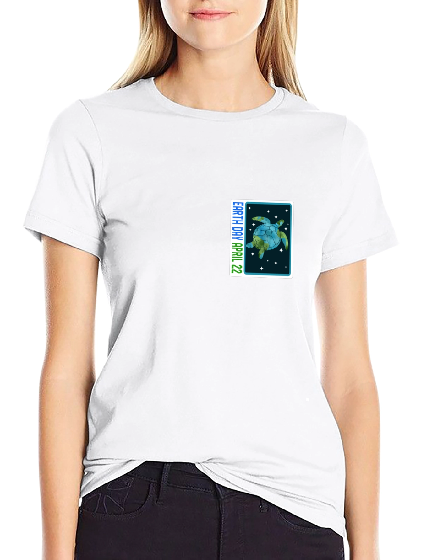 Earth Day April 22 Turtle Graphic Black T-Shirt