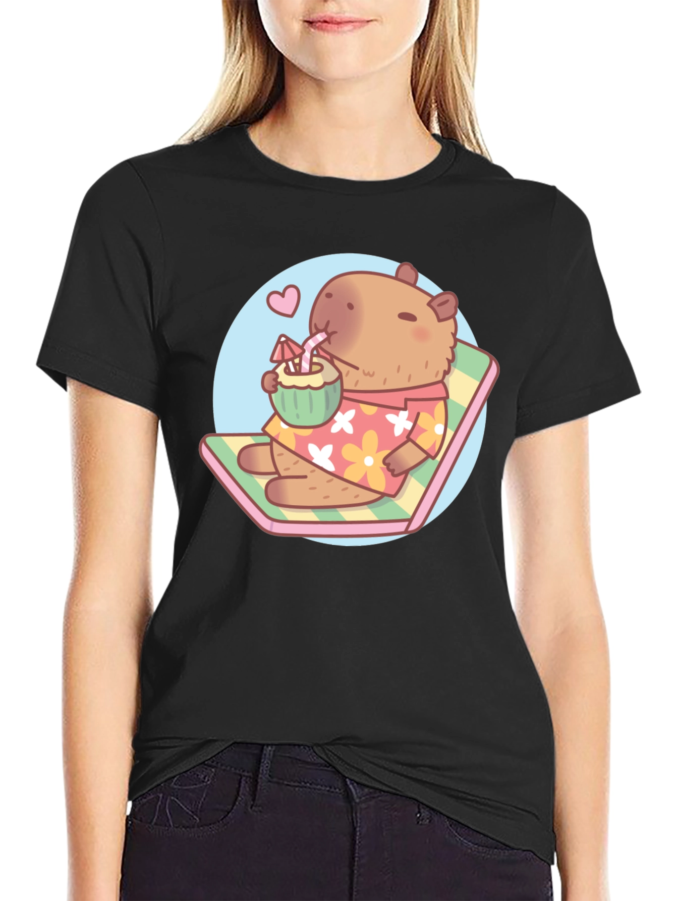 Capybara Beach T-Shirt - Tropical Vibes