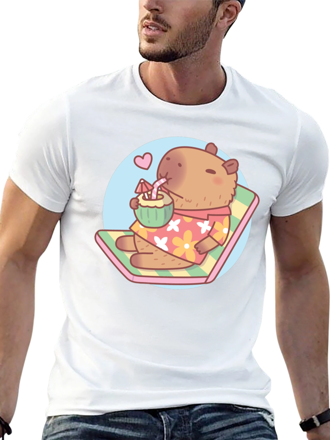 Capybara Beach T-Shirt - Tropical Vibes