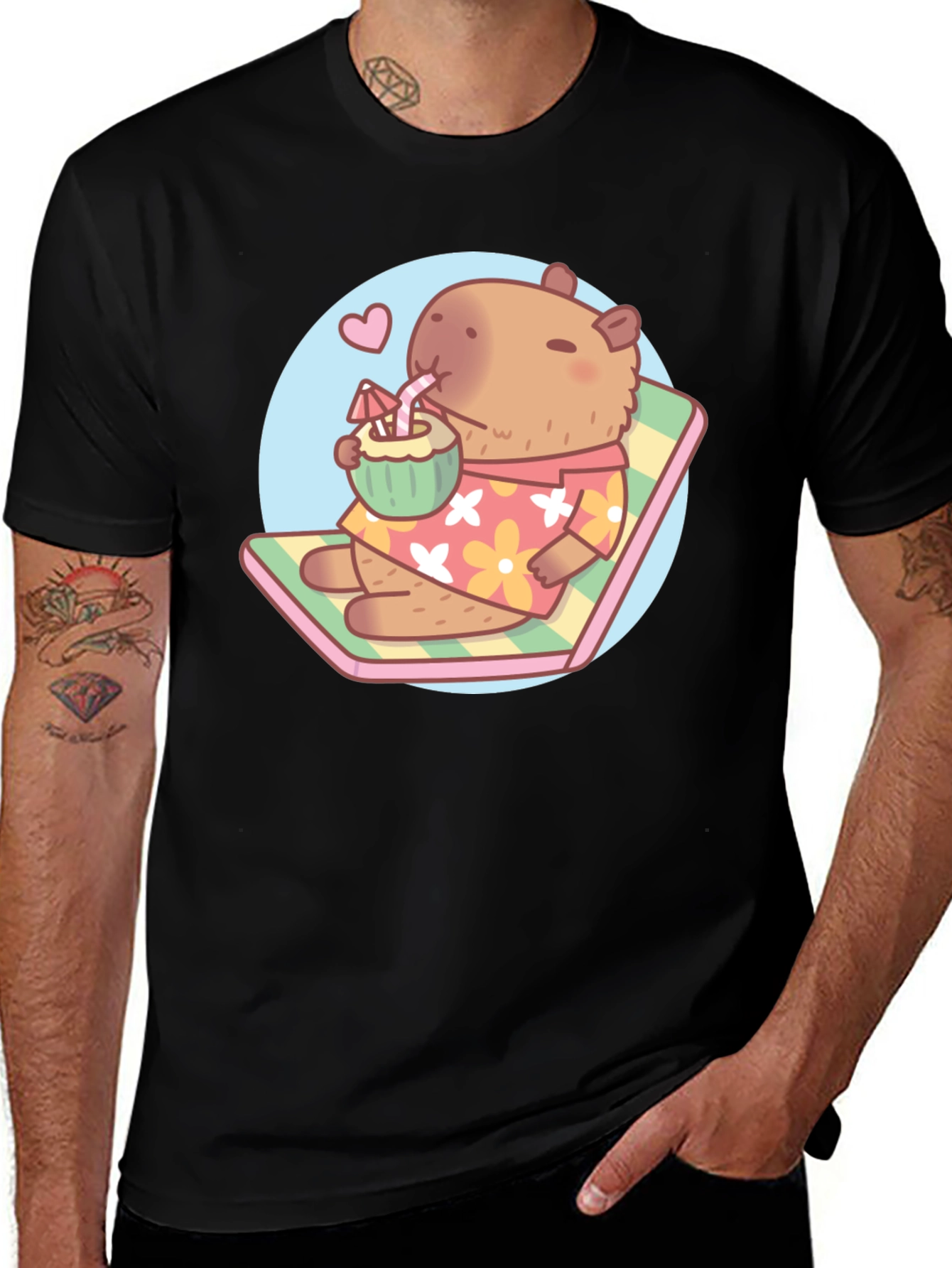 Capybara Beach T-Shirt - Tropical Vibes