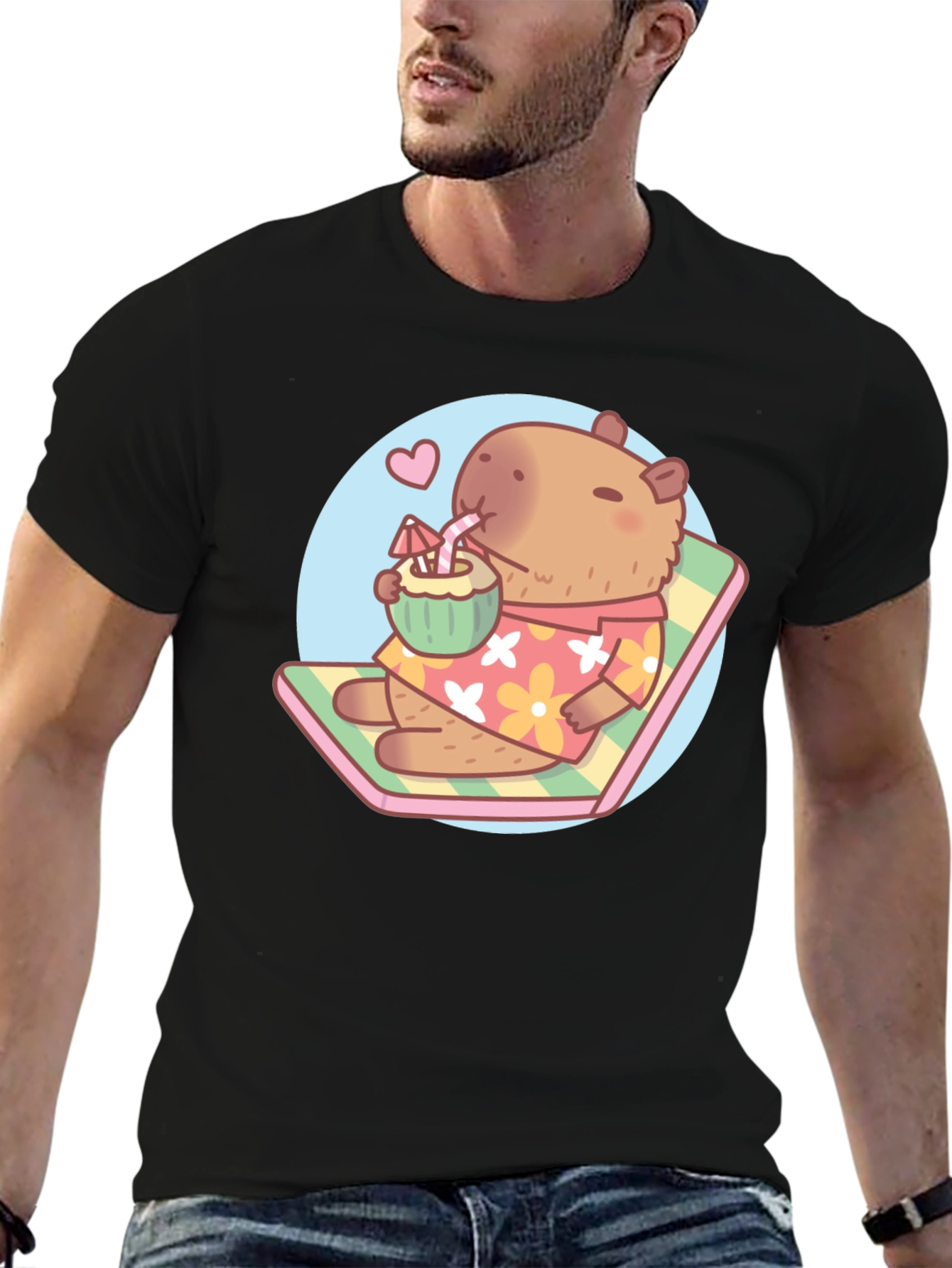 Capybara Beach T-Shirt - Tropical Vibes