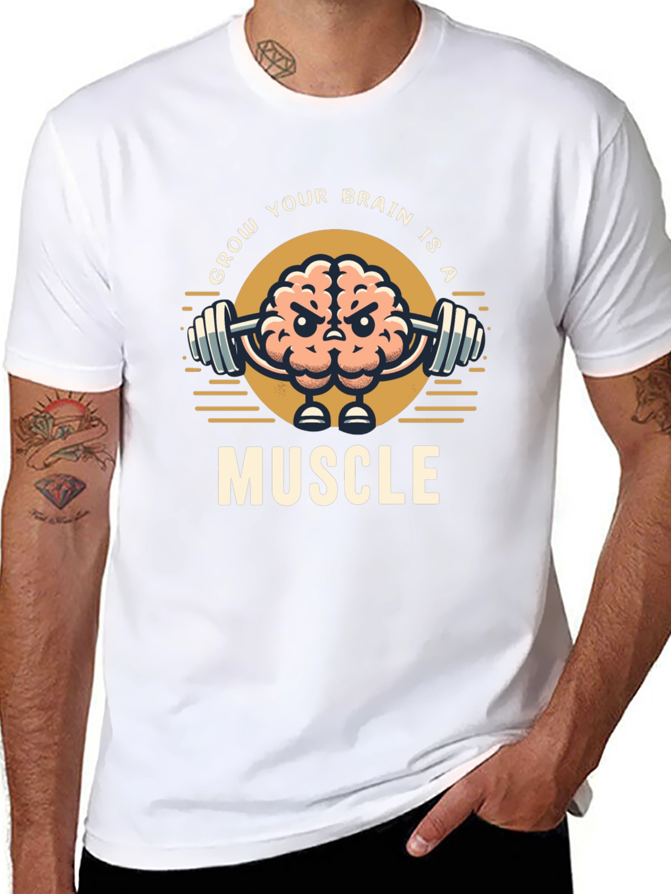 Grow Your Brain T-Shirt | Brain Muscle Tee
