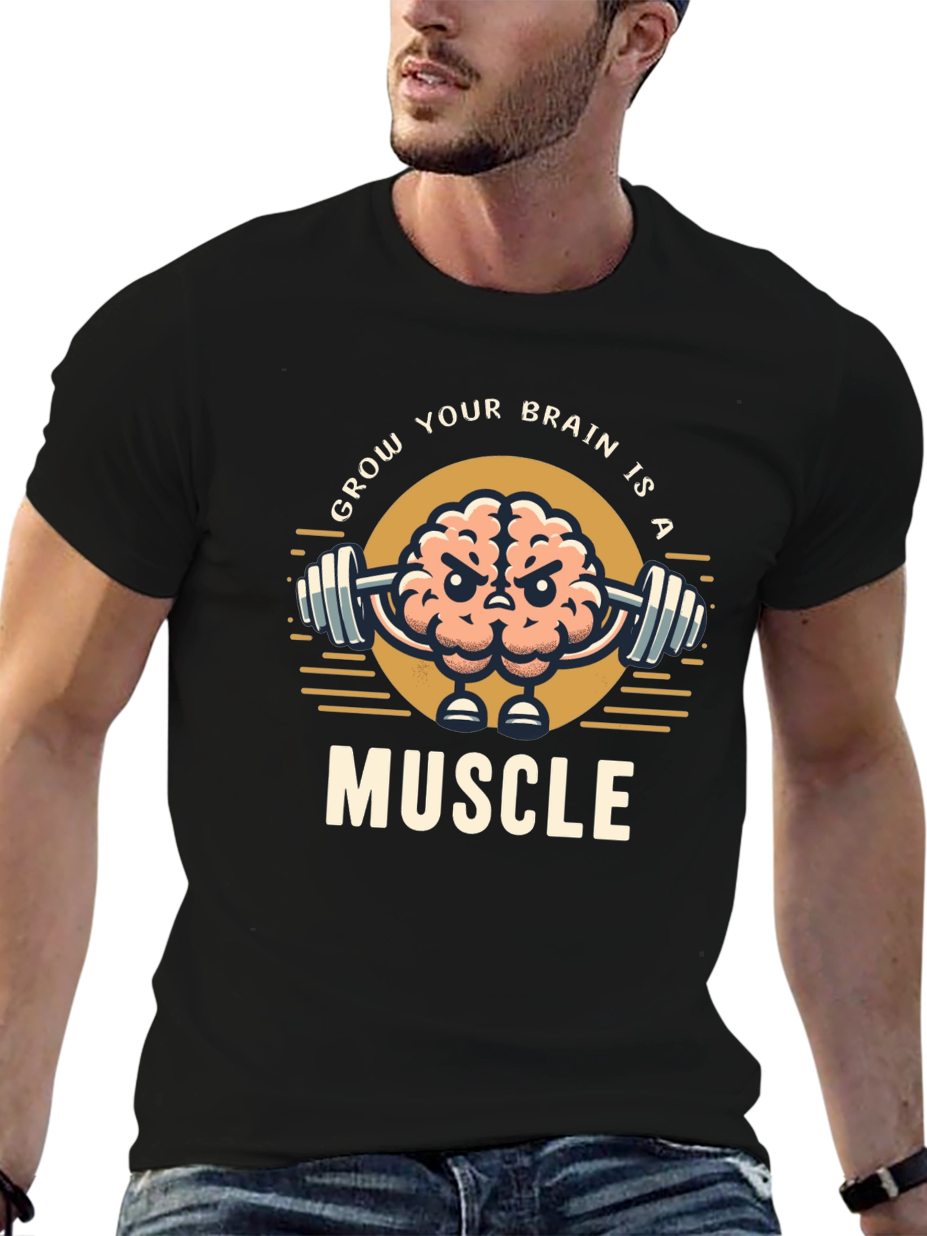 Grow Your Brain T-Shirt | Brain Muscle Tee