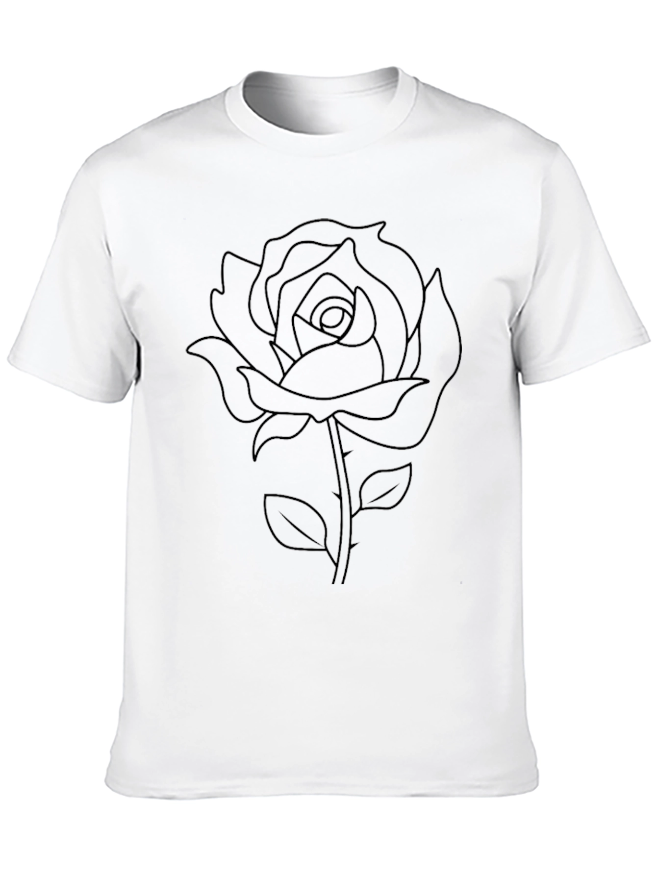 Black Rose Outline Graphic T-Shirt