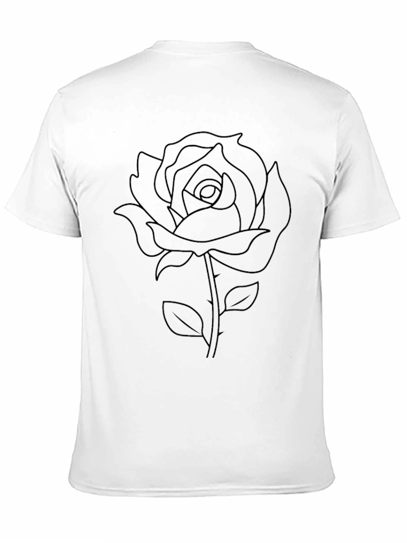 Black Rose Outline Graphic T-Shirt