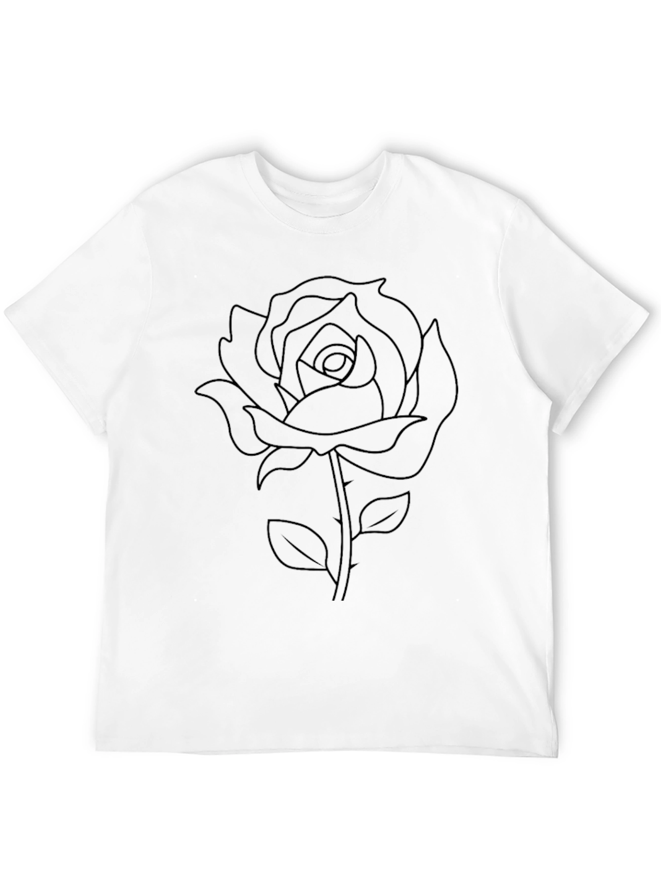 Black Rose Outline Graphic T-Shirt