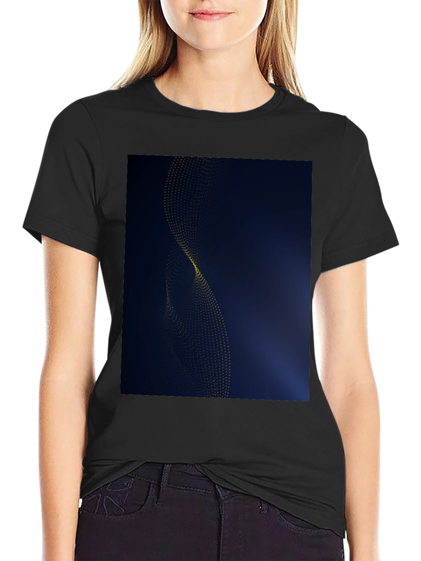 Modern Abstract Graphic Black T-Shirt