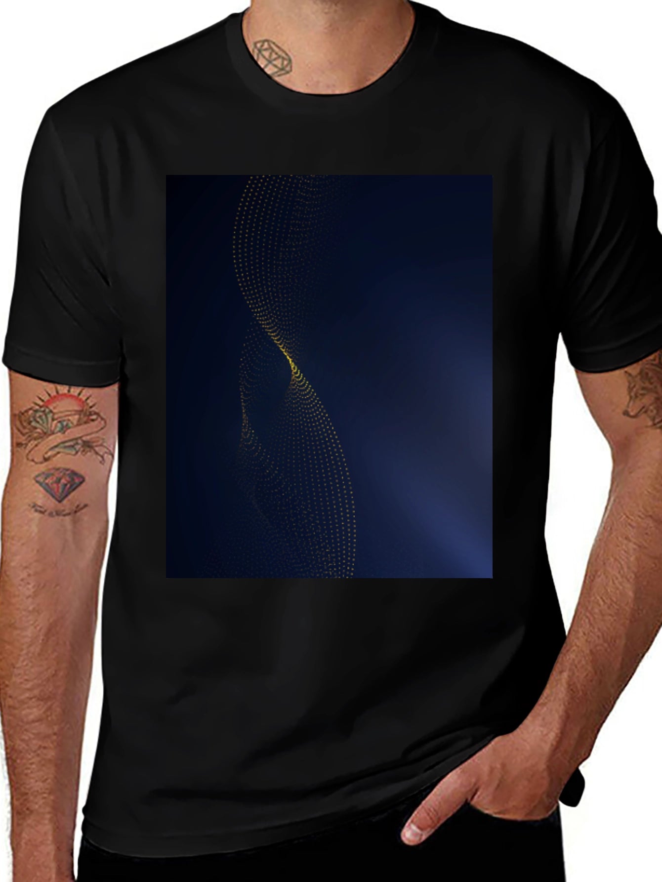 Modern Abstract Graphic Black T-Shirt