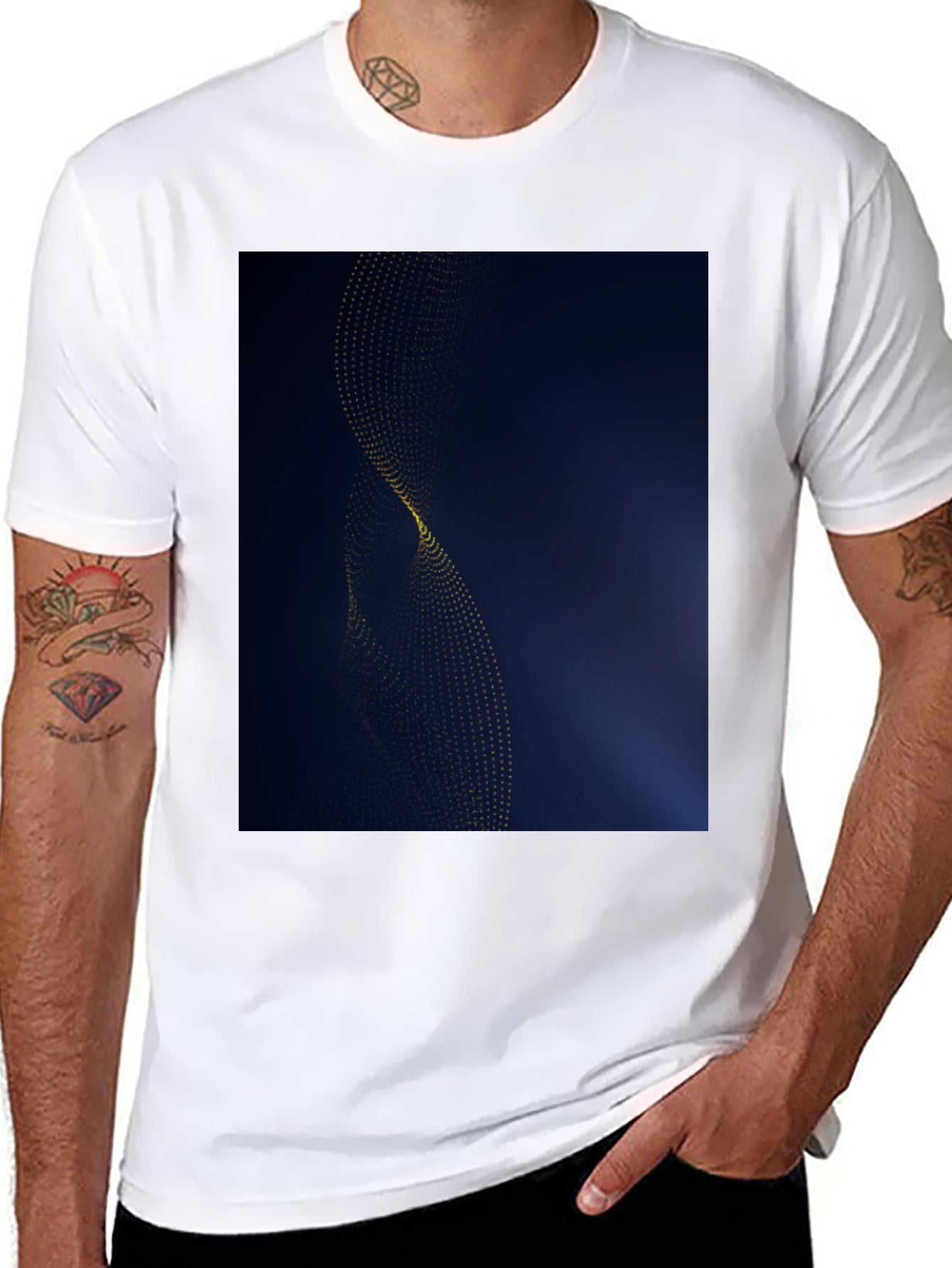 Modern Abstract Graphic Black T-Shirt