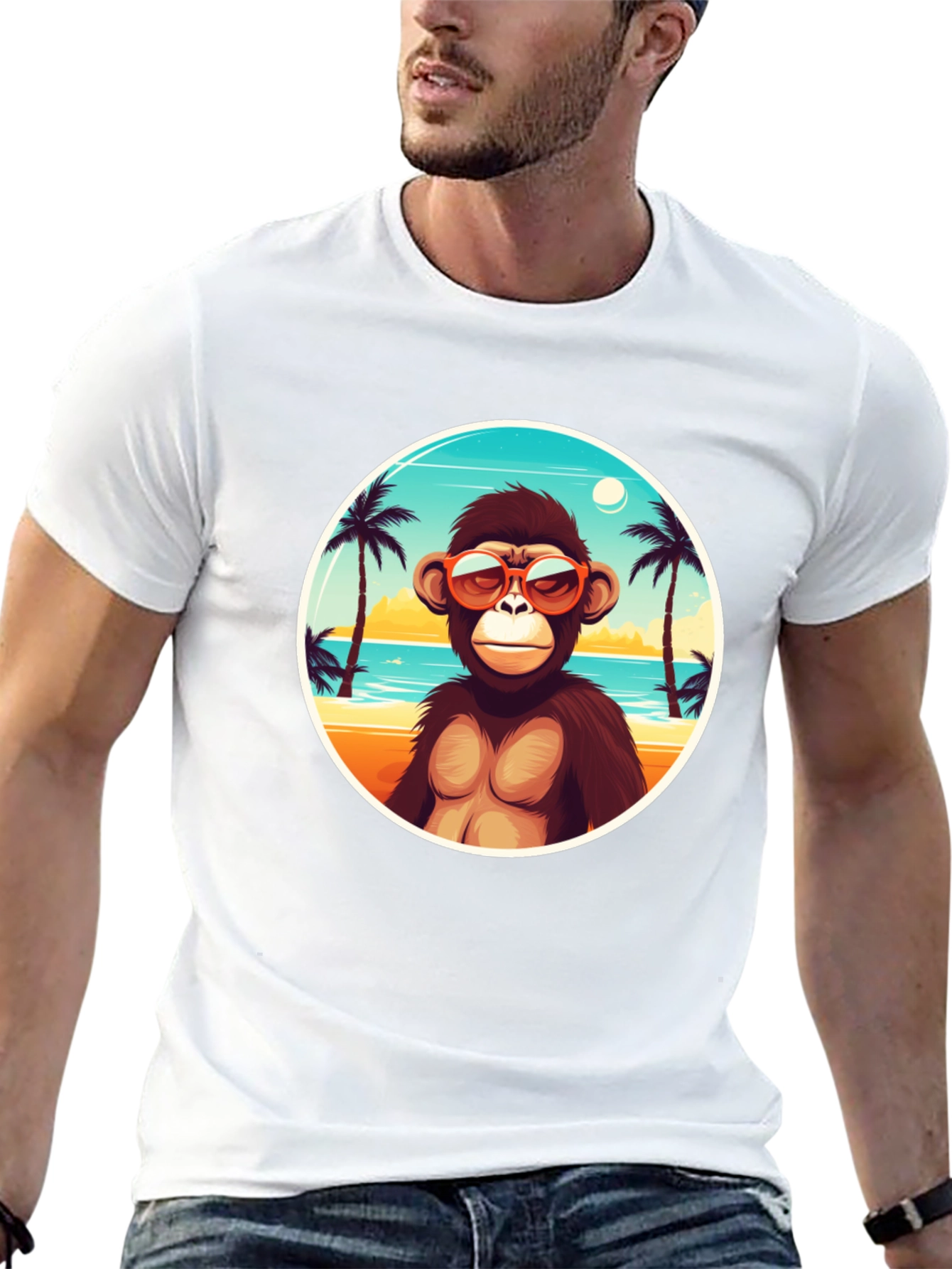 Cool Monkey Beach T-Shirt - Tropical Vibes
