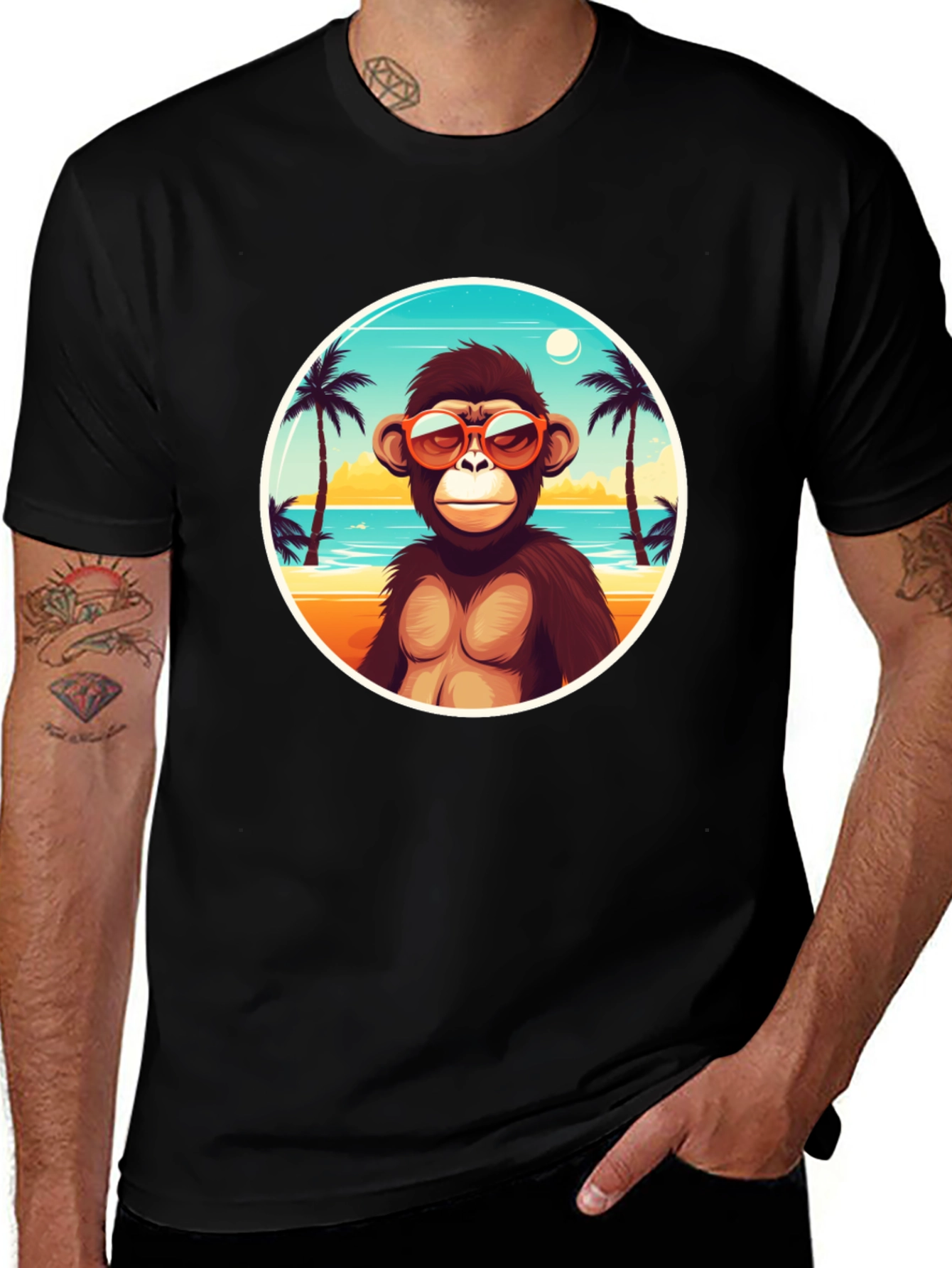 Cool Monkey Beach T-Shirt - Tropical Vibes
