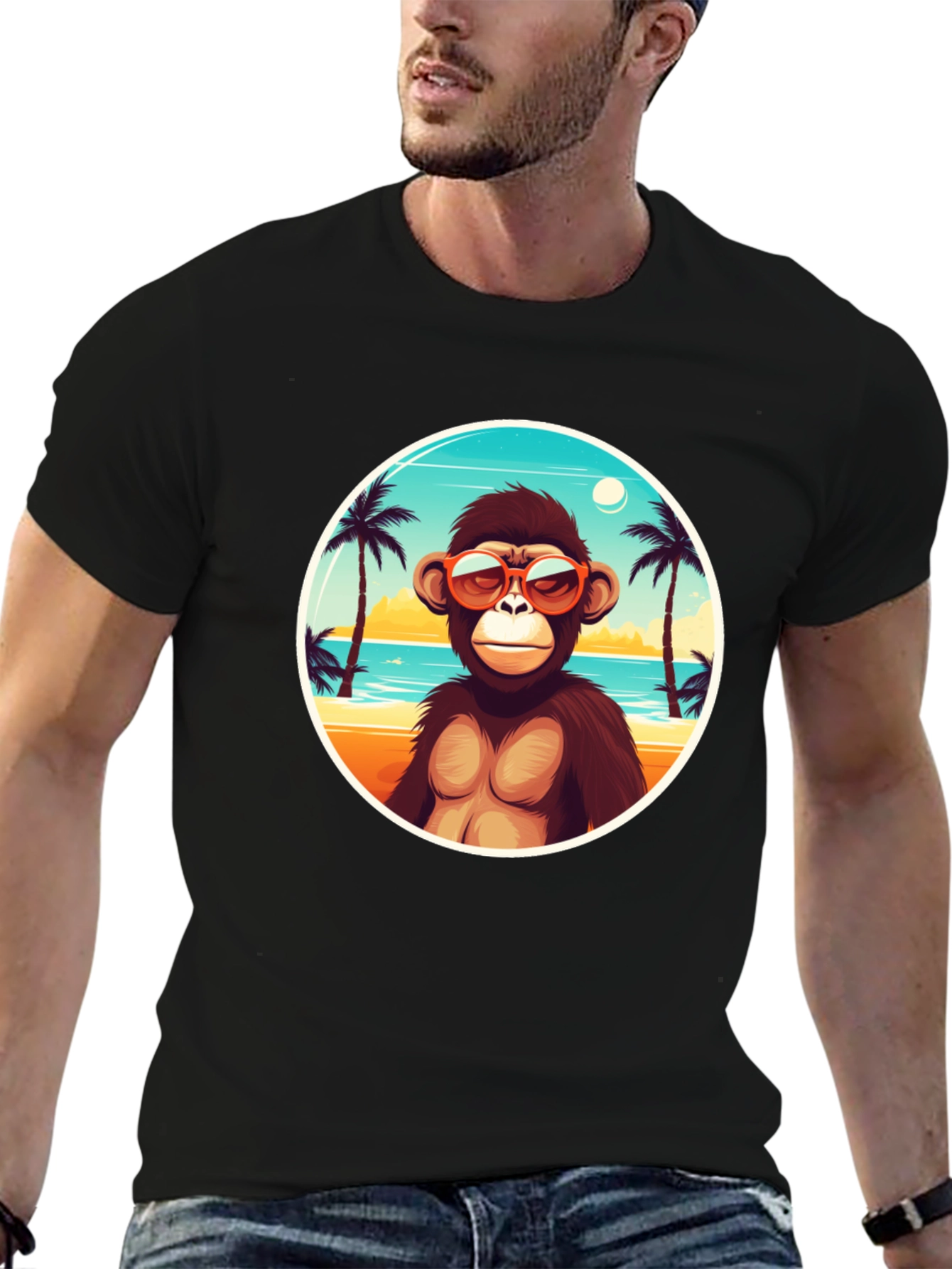 Cool Monkey Beach T-Shirt - Tropical Vibes