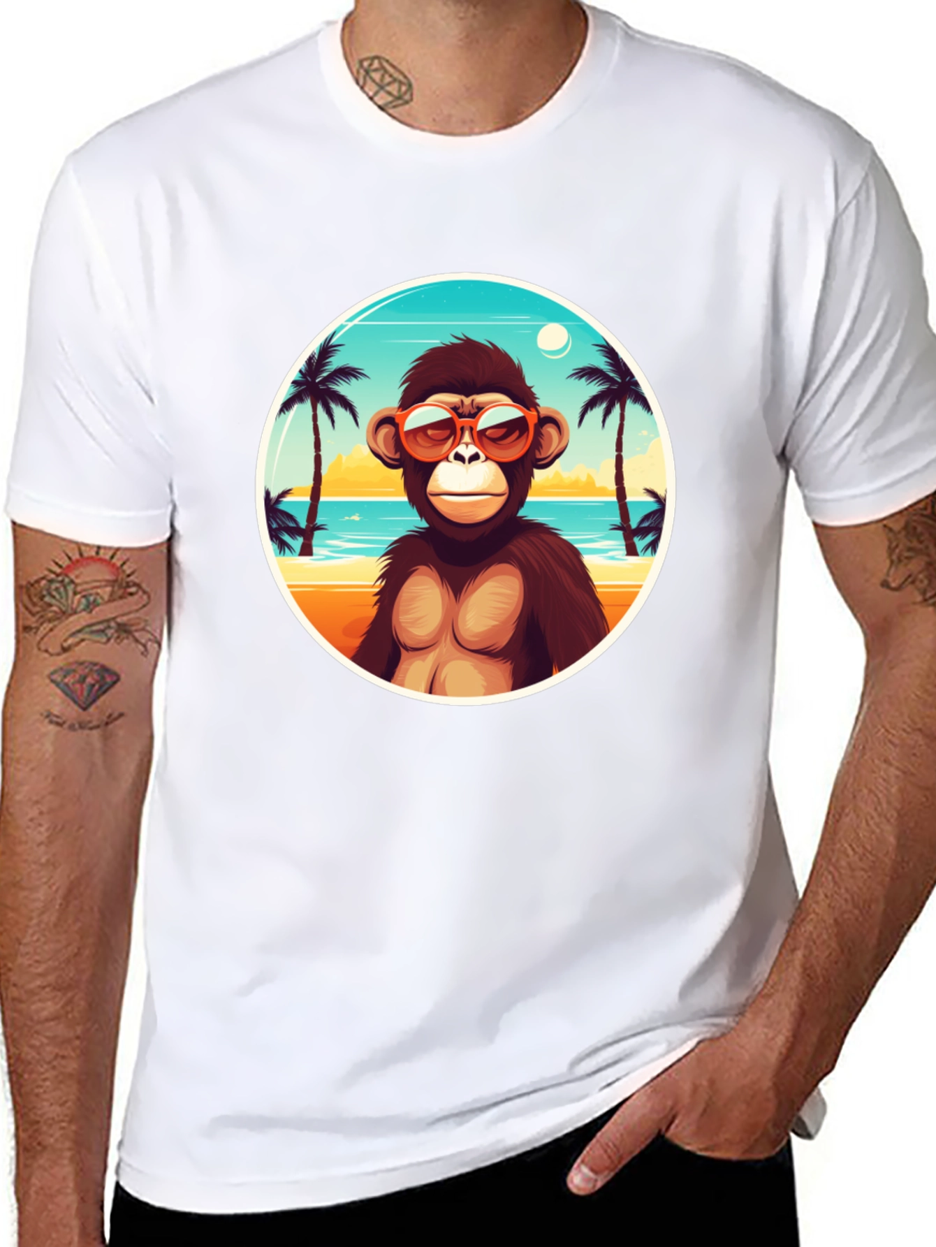 Cool Monkey Beach T-Shirt - Tropical Vibes