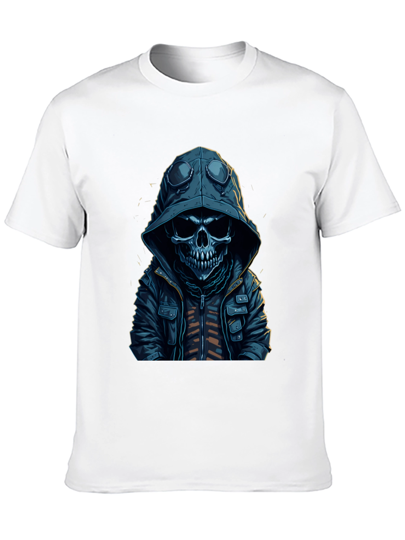 Hooded Skull Graphic T-Shirt - Edgy Streetwear