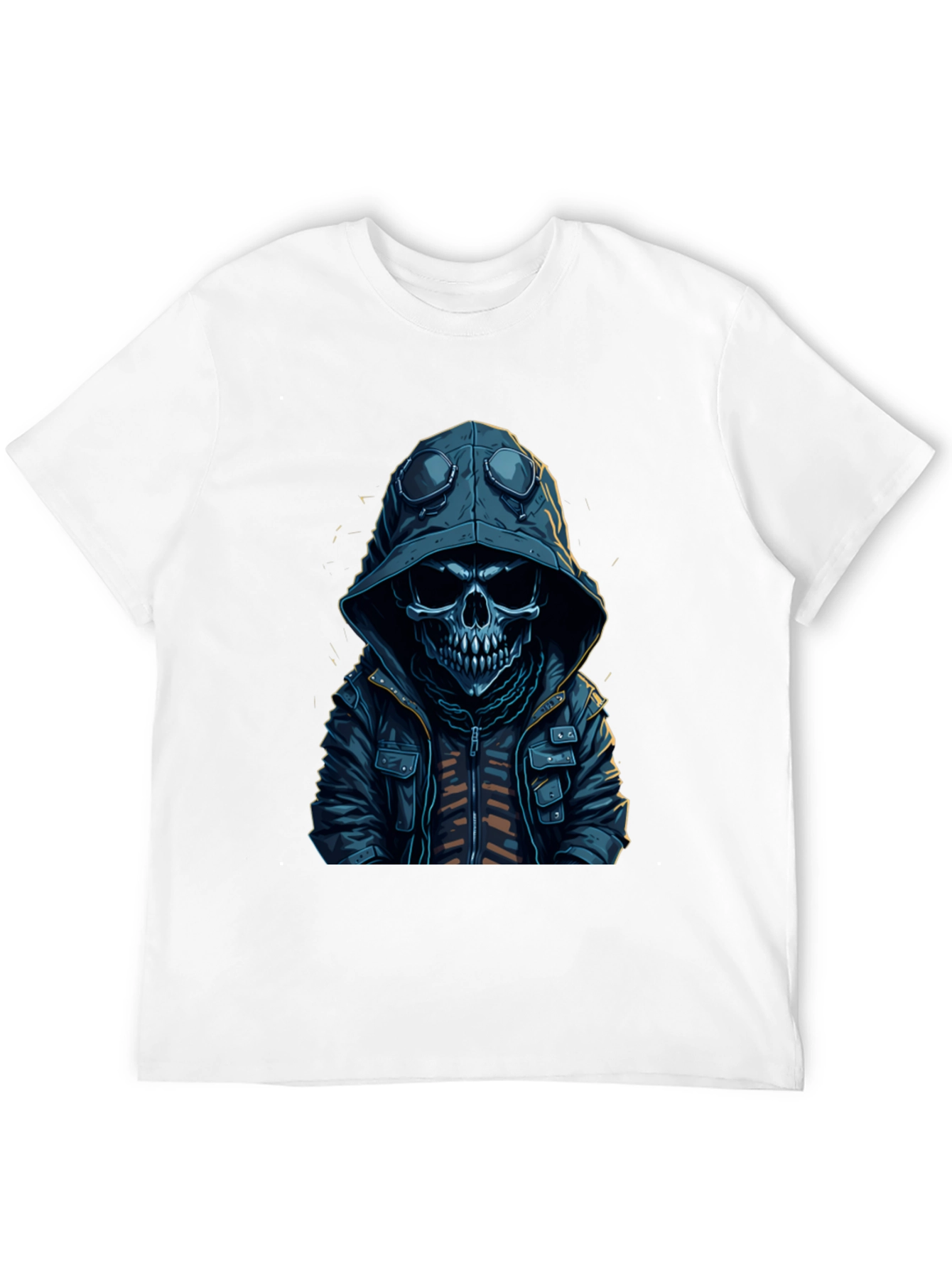 Hooded Skull Graphic T-Shirt - Edgy Streetwear
