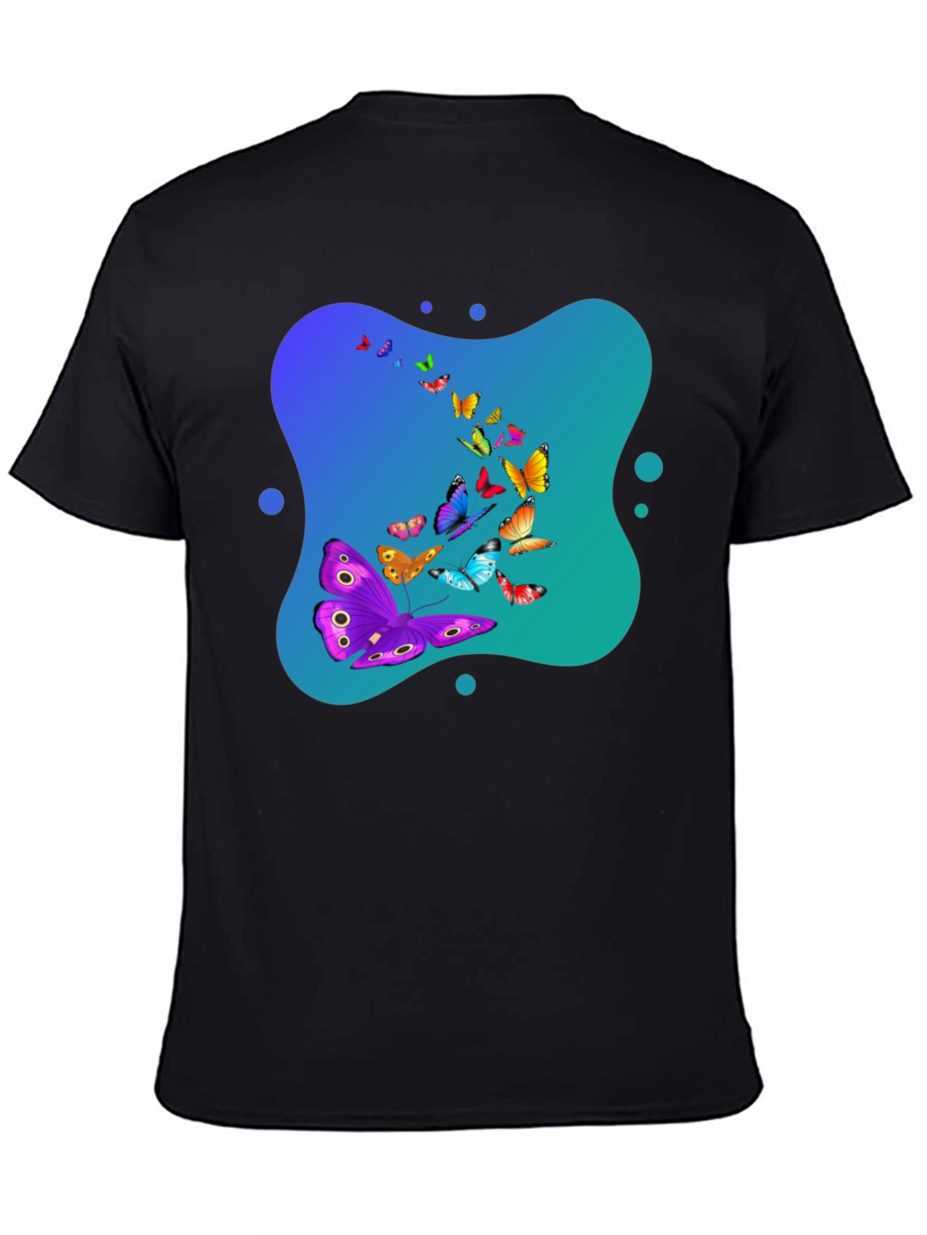 Butterfly Swarm Graphic Black T-Shirt