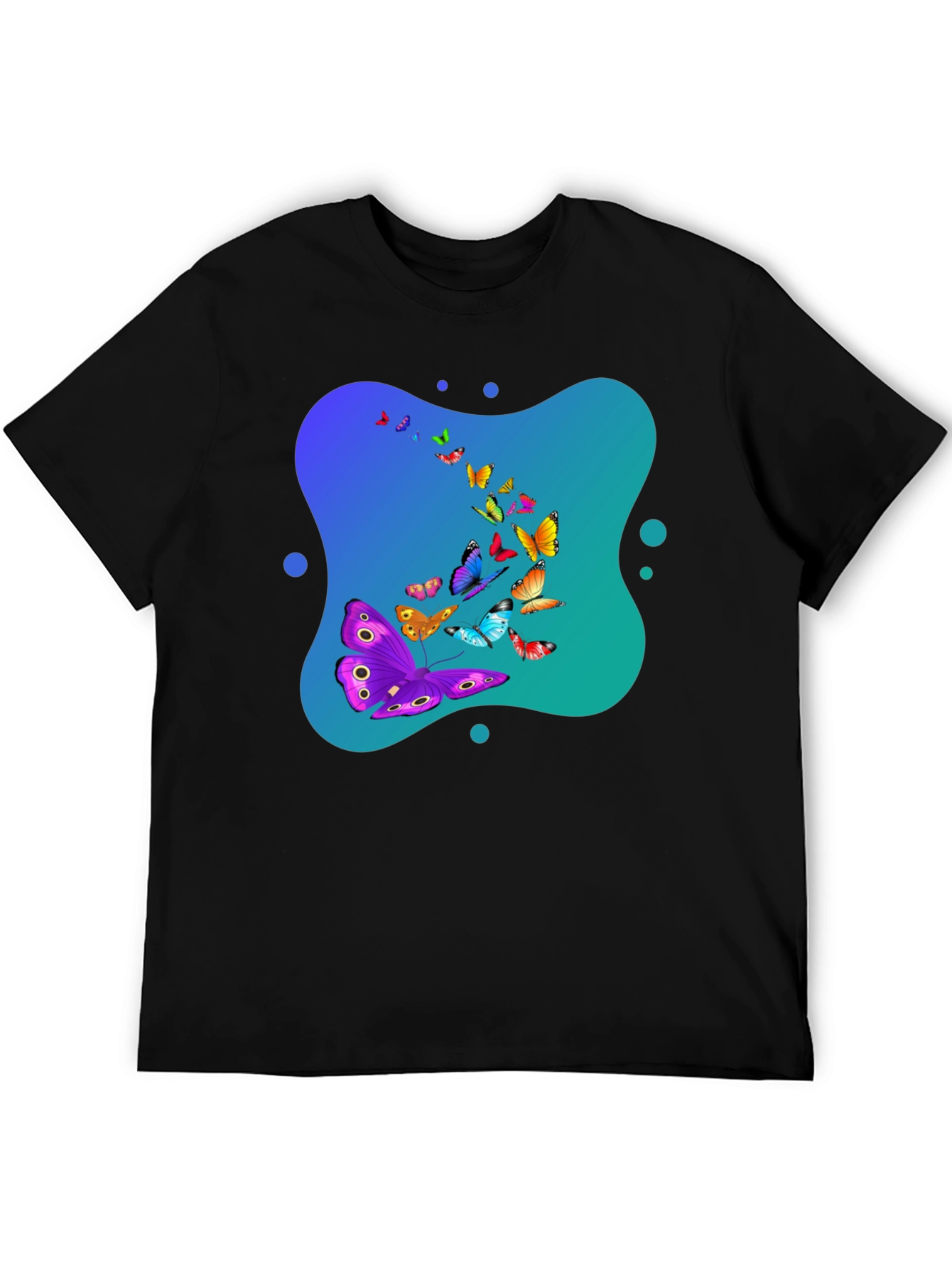 Butterfly Swarm Graphic Black T-Shirt