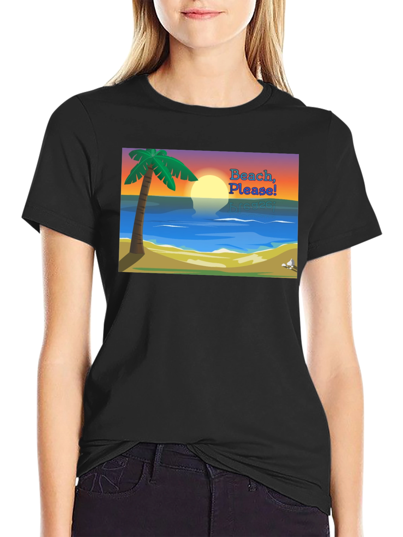 Beach Please Graphic Tee - Tropical Vibes