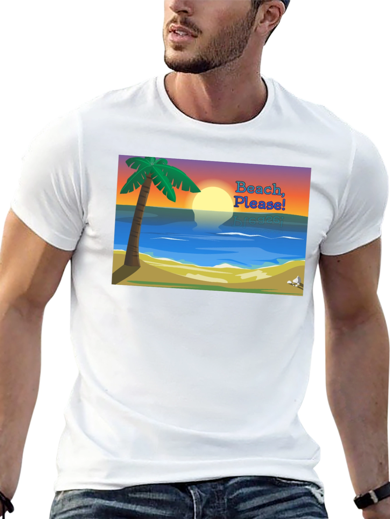 Beach Please Graphic Tee - Tropical Vibes