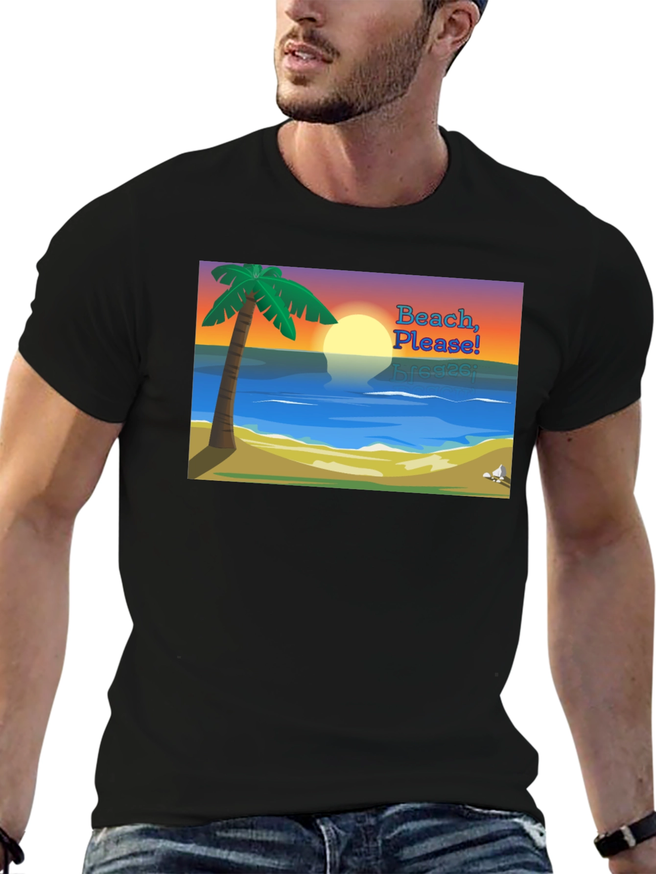 Beach Please Graphic Tee - Tropical Vibes