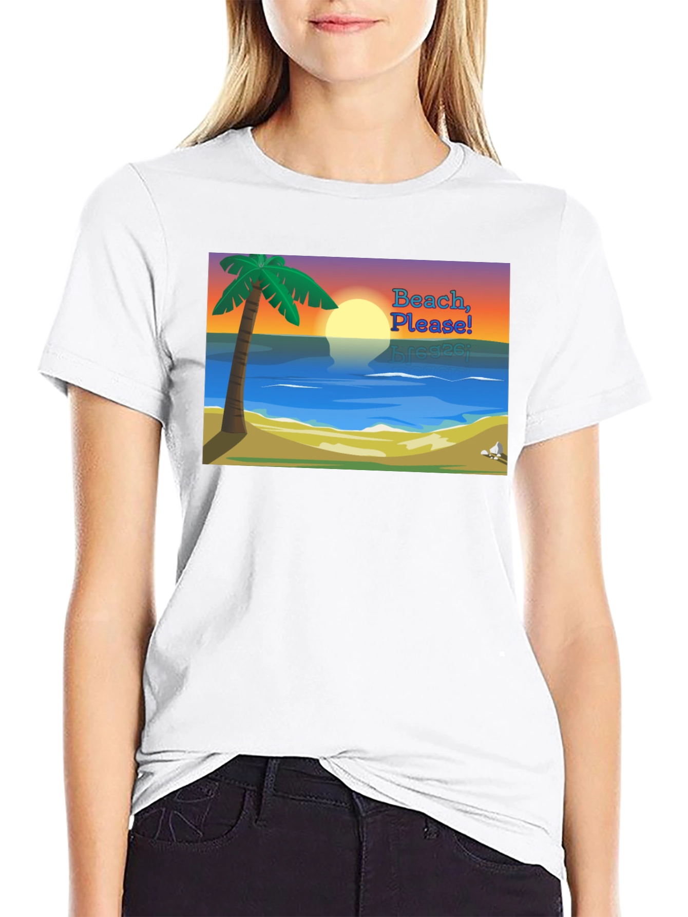 Beach Please Graphic Tee - Tropical Vibes