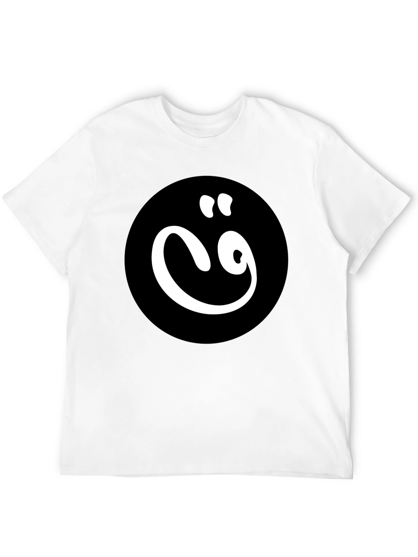Black T-Shirt with White Arabic Letter Design