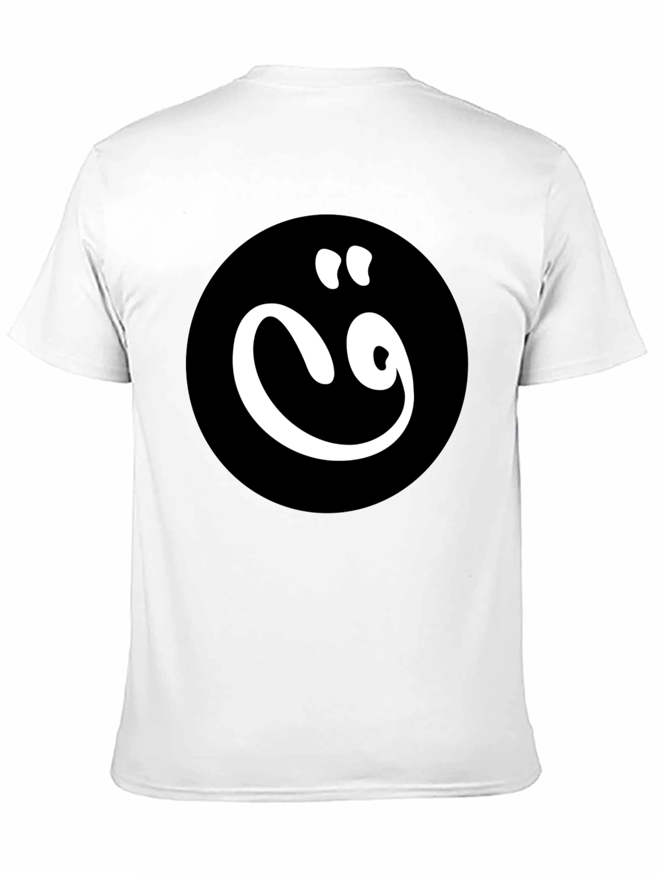 Black T-Shirt with White Arabic Letter Design