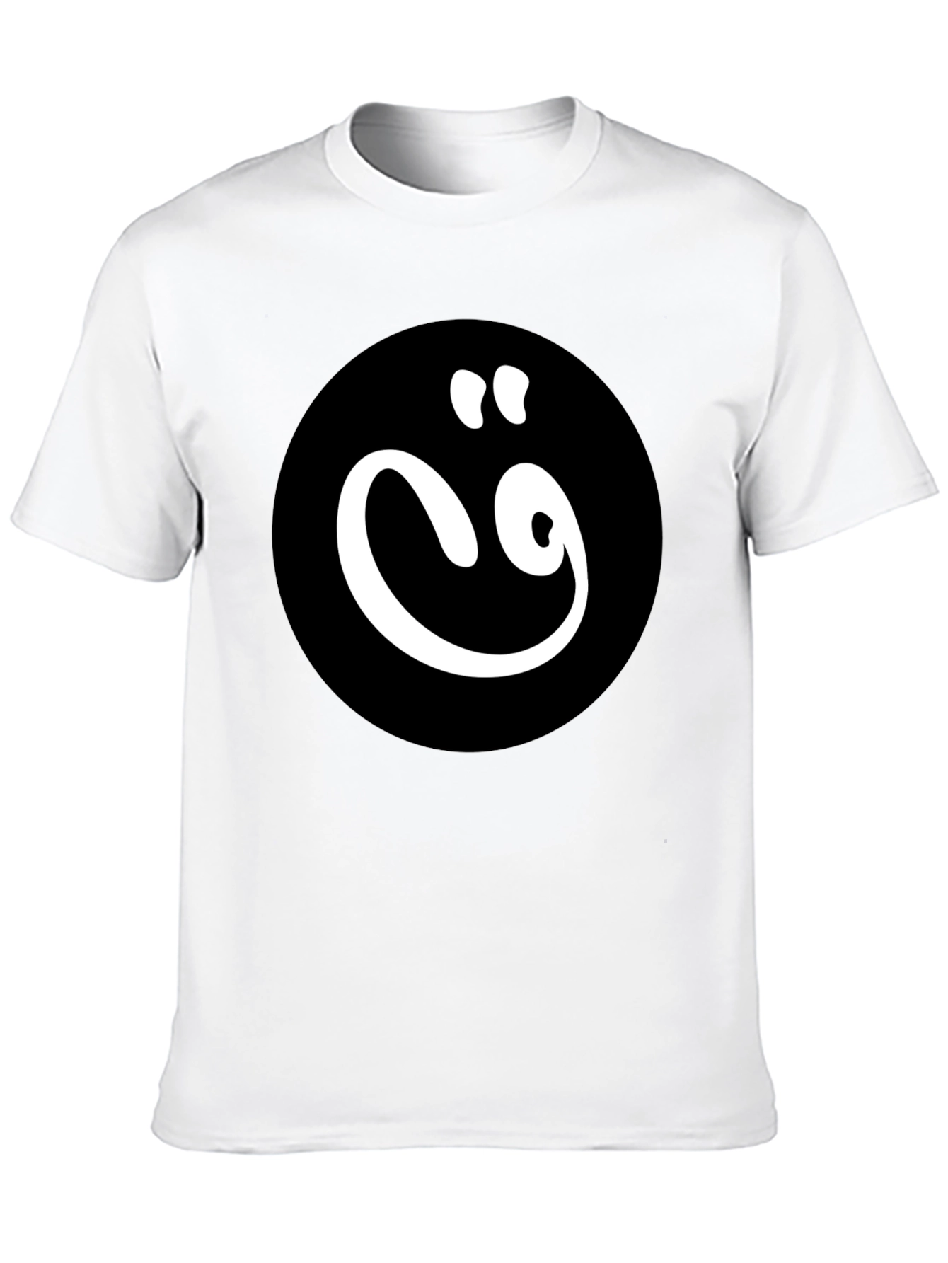 Black T-Shirt with White Arabic Letter Design